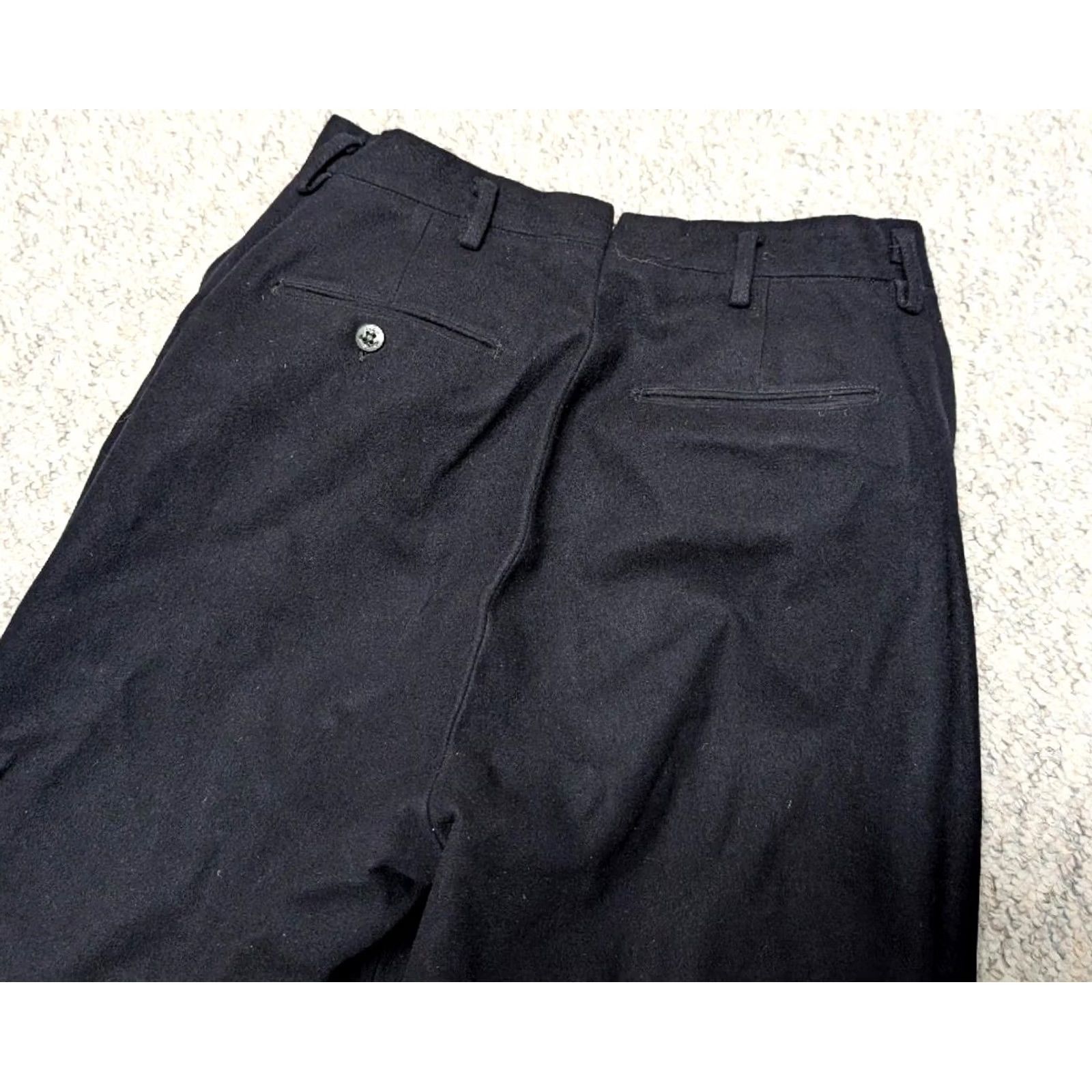 Bell VINTAGE USN SAILOR PANTS Navy Blue Wool Bell-Bottom 28x34 WWII Navy Mens Pants Size US 28 / EU 44 - 4 Thumbnail