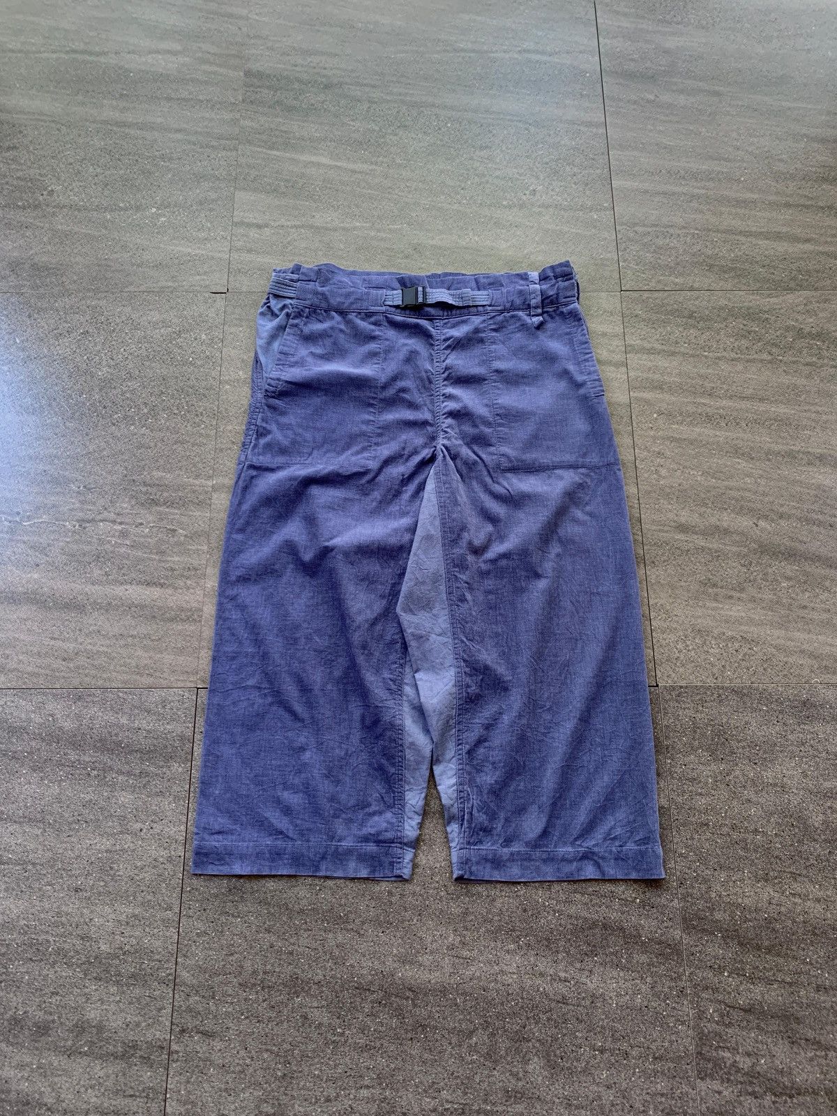 Issey Miyake FREE TAX! Two Tone Corduroy Wideleg Cropped Pants Size US 32 / EU 48 - 2 Thumbnail