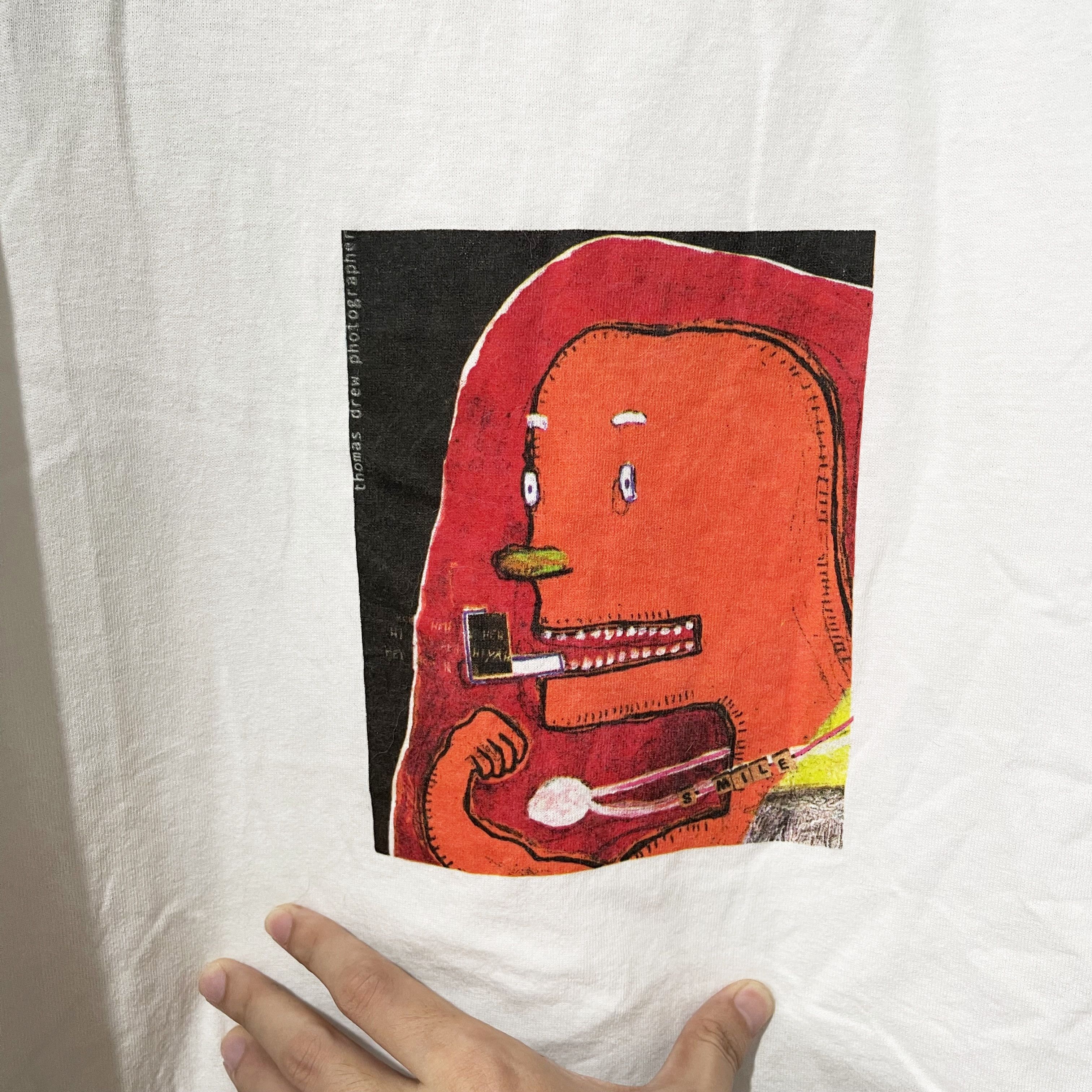 Vintage Vintage 2000s Abstract Face Raglan T-Shirt Size US XXL / EU 58 / 5 - 2 Thumbnail