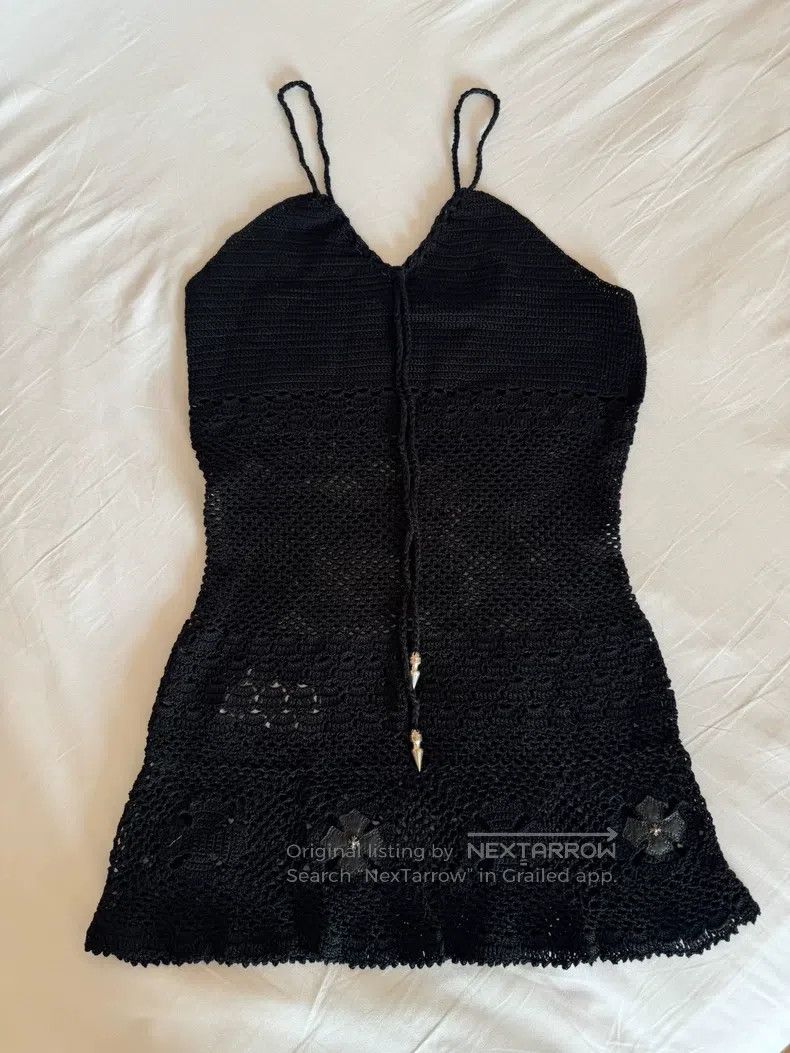 Chrome Hearts CHROME HEARTS Size S Cross-cut leather silver knit skirt Size S / US 4 / IT 40 - 1 Thumbnail