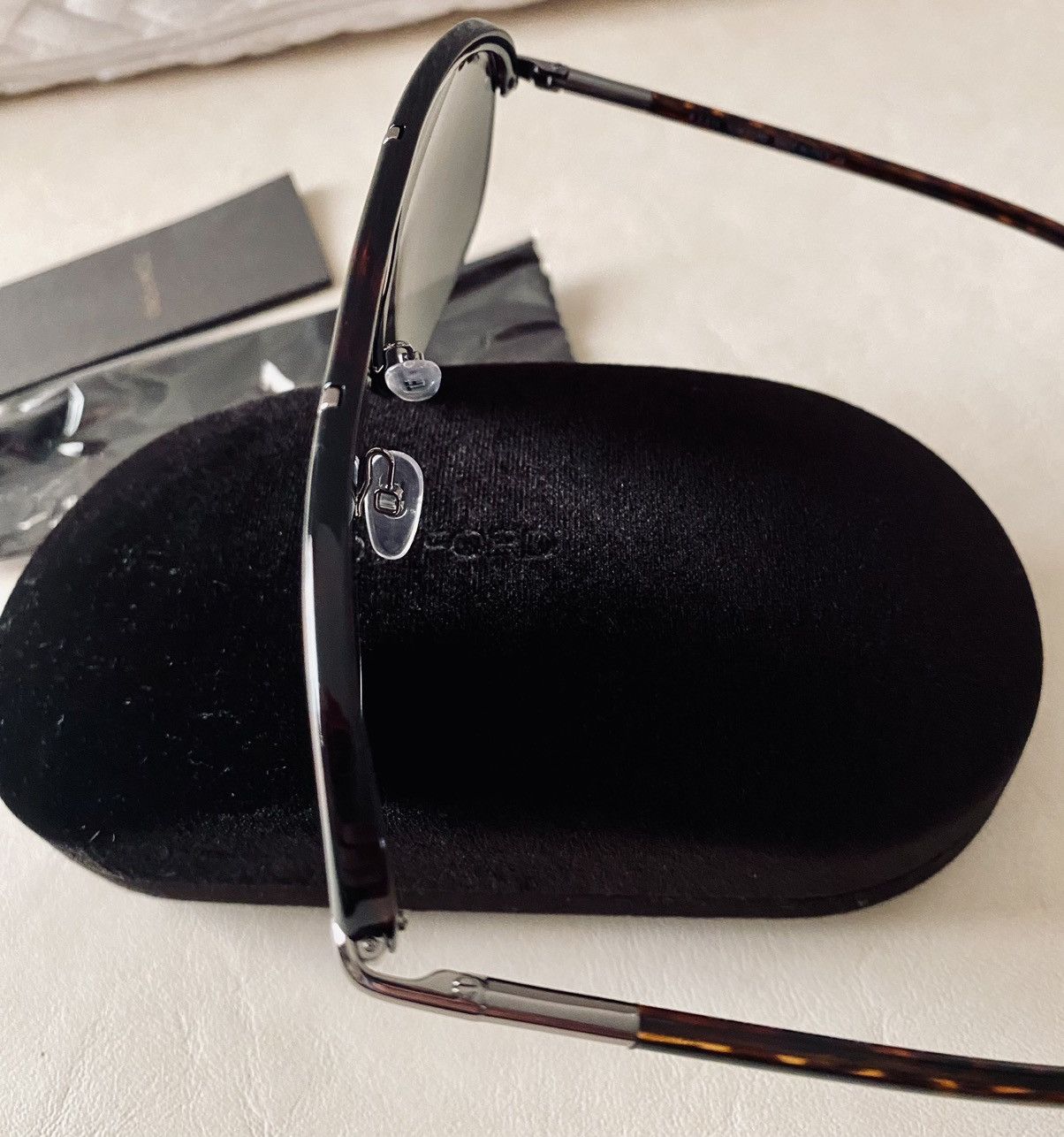 Tom Ford Tom Ford 🇮🇹 Russell Brown Tortoise Shell/Silver Aviators NEW Size ONE SIZE - 4 Thumbnail
