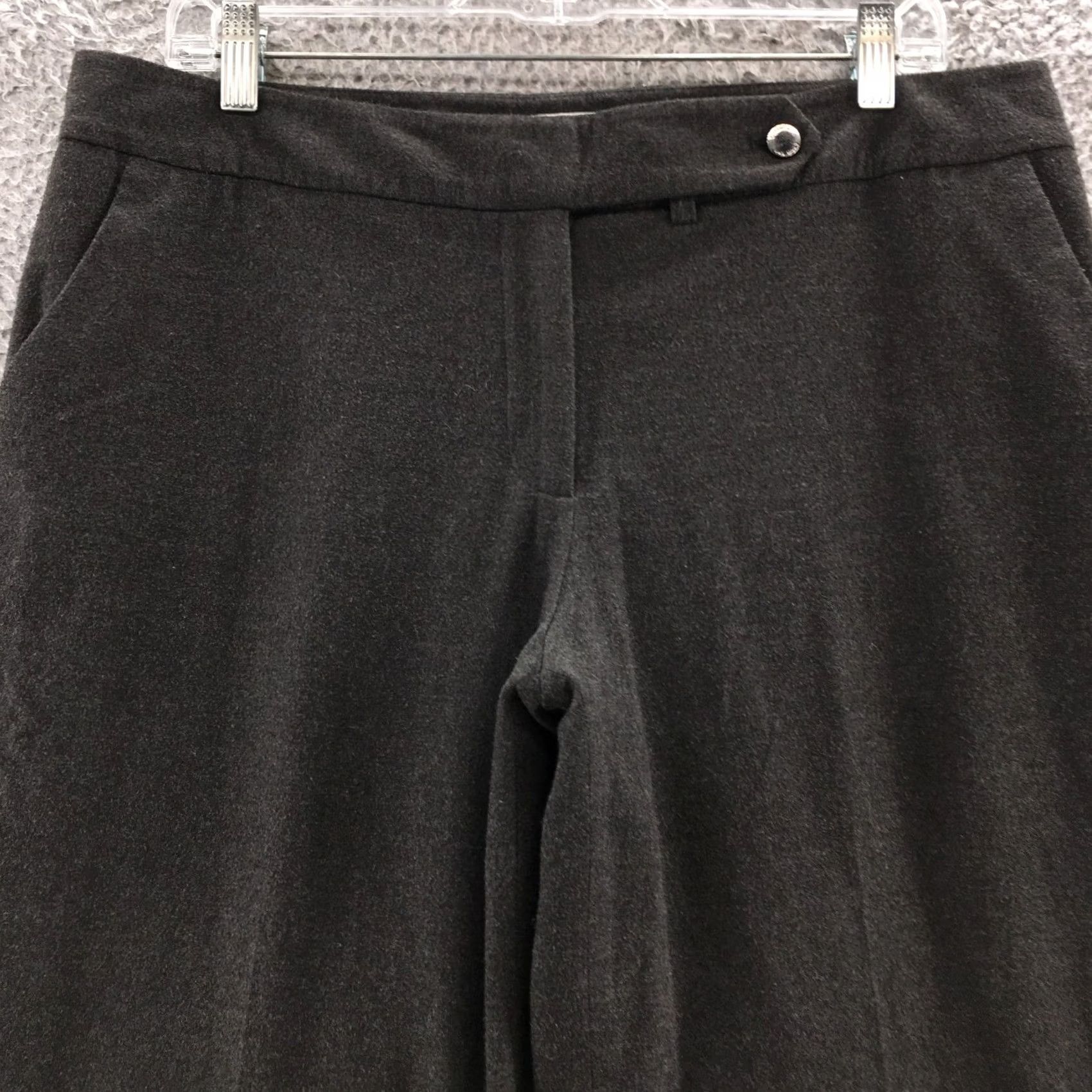 Calvin Klein Calvin Klein Trouser Dress Pants Womens 12 Gray High Rise Casual Dress Pants Regular Wide-Leg Mens? Size 34" / US 12 / IT 48 - 2 Thumbnail