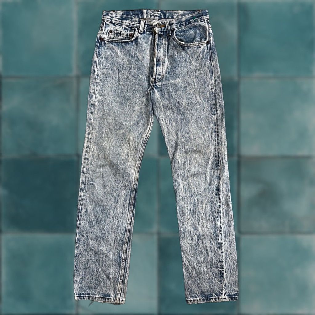 Levi's VINTAGE Levis 501 Jeans Straight Leg 80s USA XX Blue Acid Wash 31x32 Act 30x31 Size US 31 - 1 Thumbnail