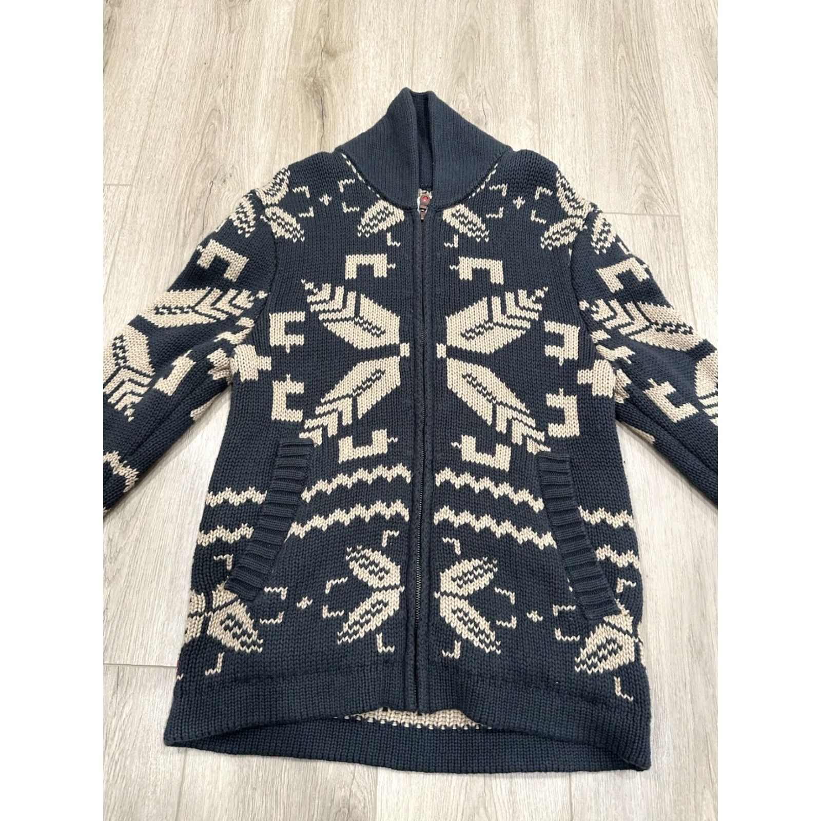 Levi's Levi’s Sweater Cardigan Women’s Medium Wool Blend Zip Multicolor Aztec Heavy Knit Fair Isle Casual Bohemian Pockets Size M / US 6-8 / IT 42-44 - 3 Thumbnail