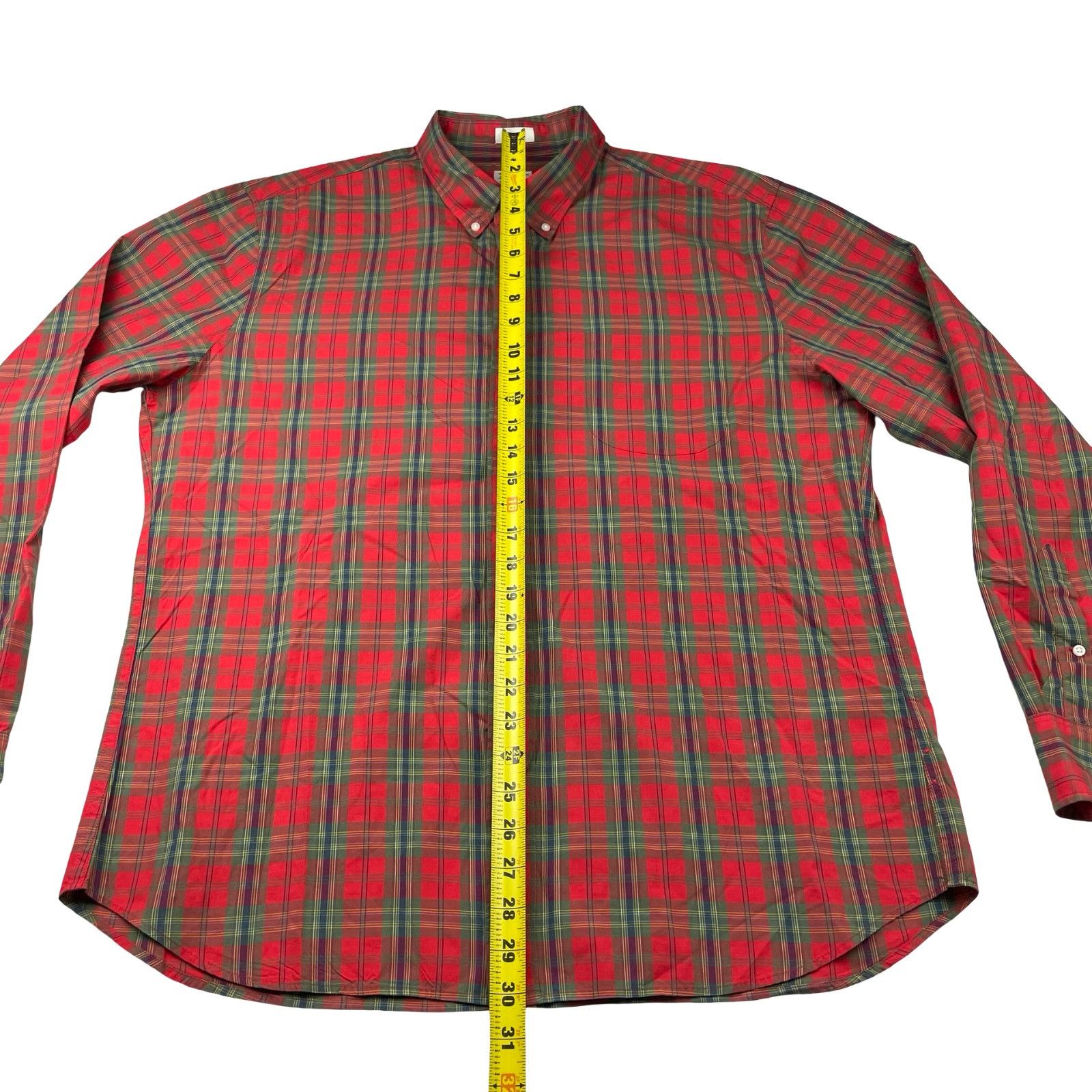 J.Crew J.Crew Men's 100's 2-Ply Yarns Slim Fit L/S Button Shirt Red Size US XL / EU 56 / 4 - 6 Thumbnail