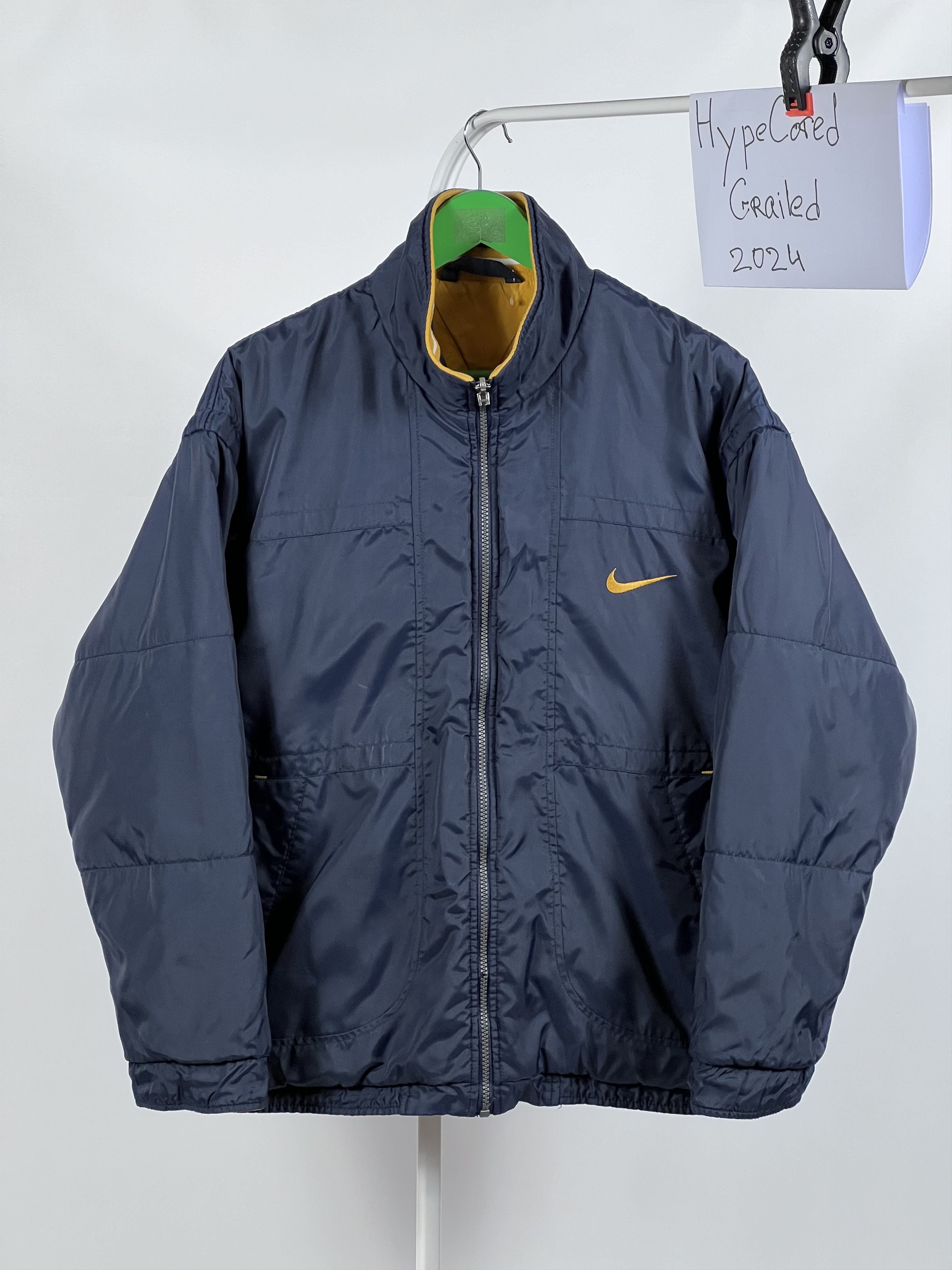 image of 90's Nike Big Logo Oversized S Jacket in Blue, Men's (Size Small)