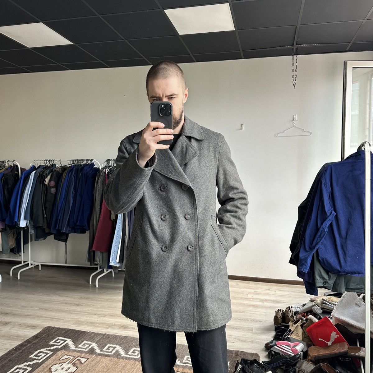 Moschino Moschino 90s Wool Pea Coat 3279AC Size US M / EU 48-50 / 2 - 1 Thumbnail