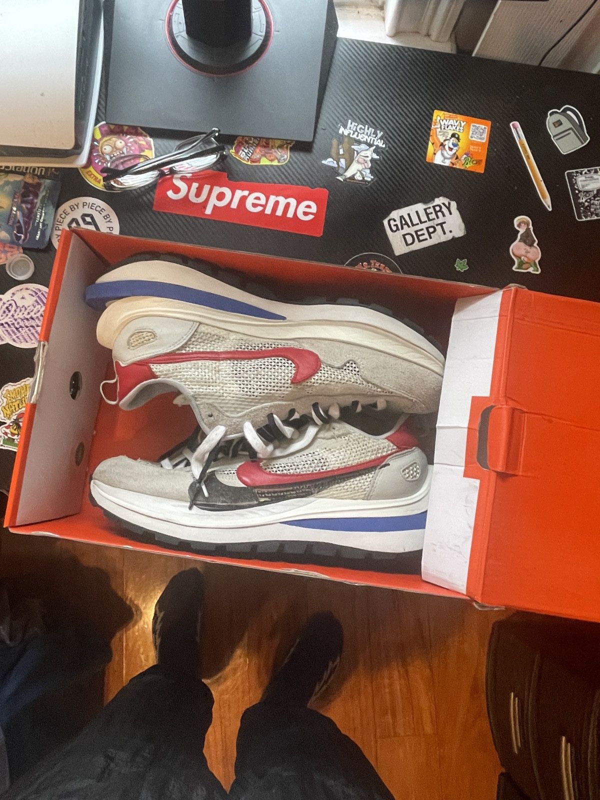 Nike × Sacai Sail Nike Sacai VaporWaffle Size US 12 / EU 45 - 4 Thumbnail