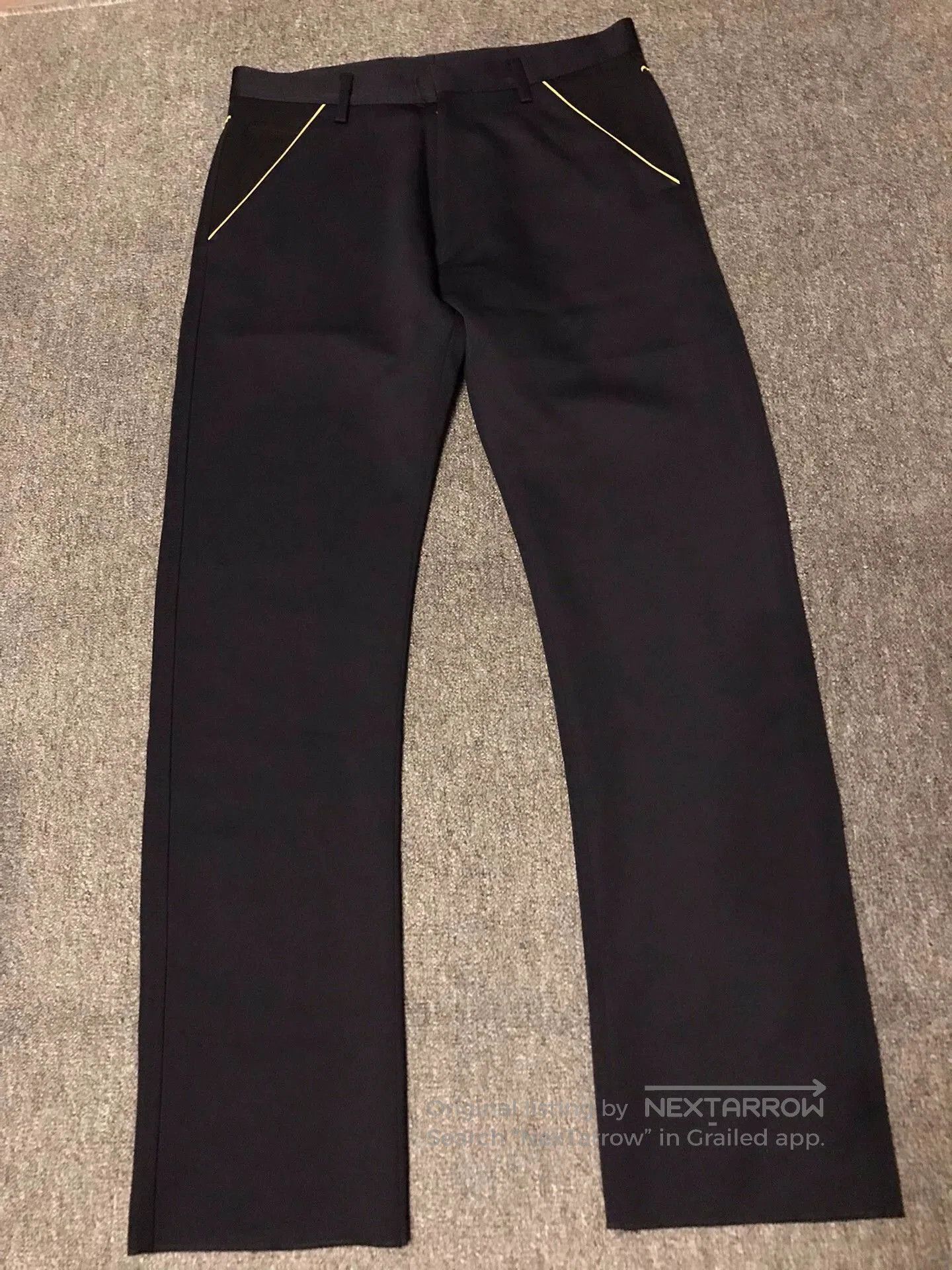 Prada Black Casual Pants with Yellow Stitch Detail. Size US 32 / EU 48 - 1 Thumbnail