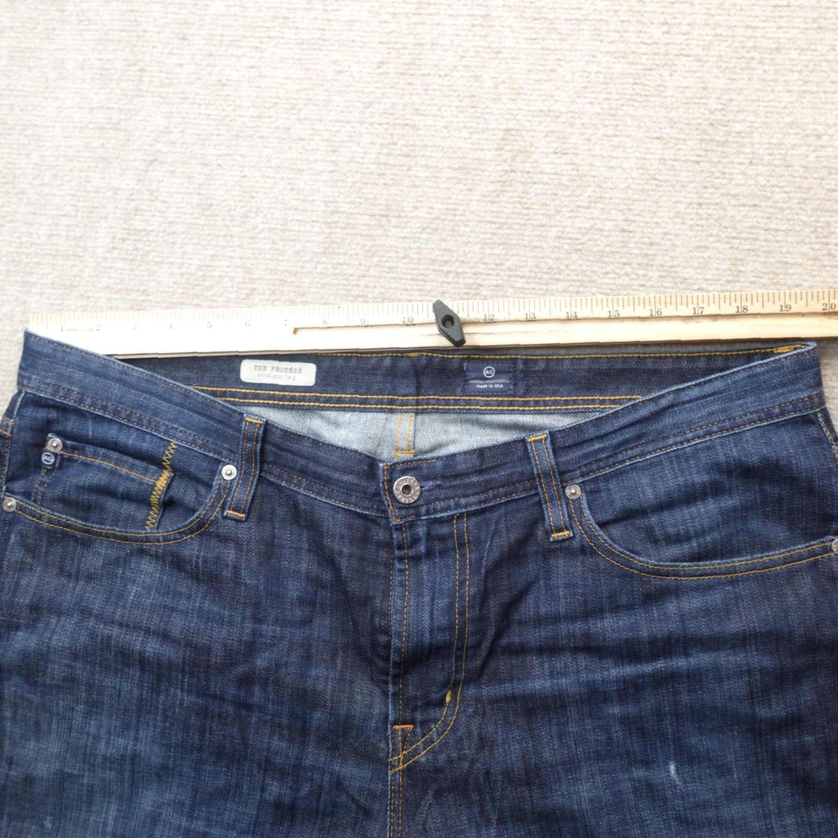 Vintage The Protege AJ Jeans 38 x 32 Blue Cotton Straight Made in USA Size US 38 / EU 54 - 5 Thumbnail