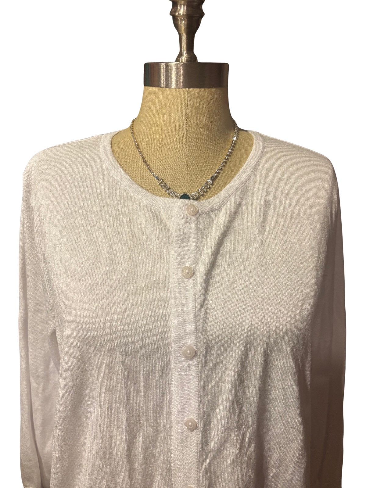 Cynthia Rowley Women’s white Cardigan.wt1997 Size XXL / US 16-18 / IT 52-54 - 2 Thumbnail