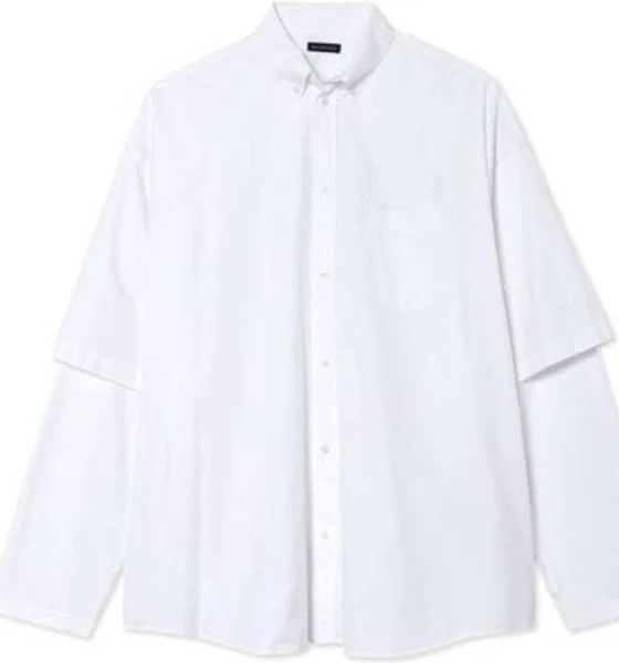 Balenciaga o1mt1gz0924 Patched Sleeve Shirt in White Size US XS / EU 42 / 0 - 1 Preview
