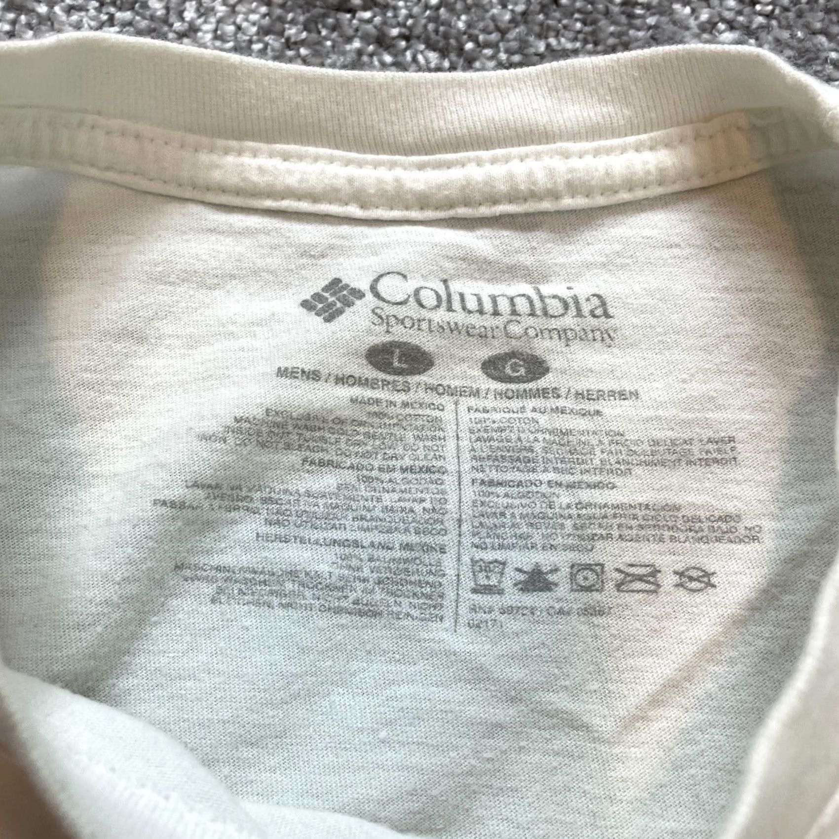 Logo 7 Columbia Shirt Mens Large White Short Sleeve Cotton Logo Outdoor Hiking Adult Size US L / EU 52-54 / 3 - 5 Thumbnail