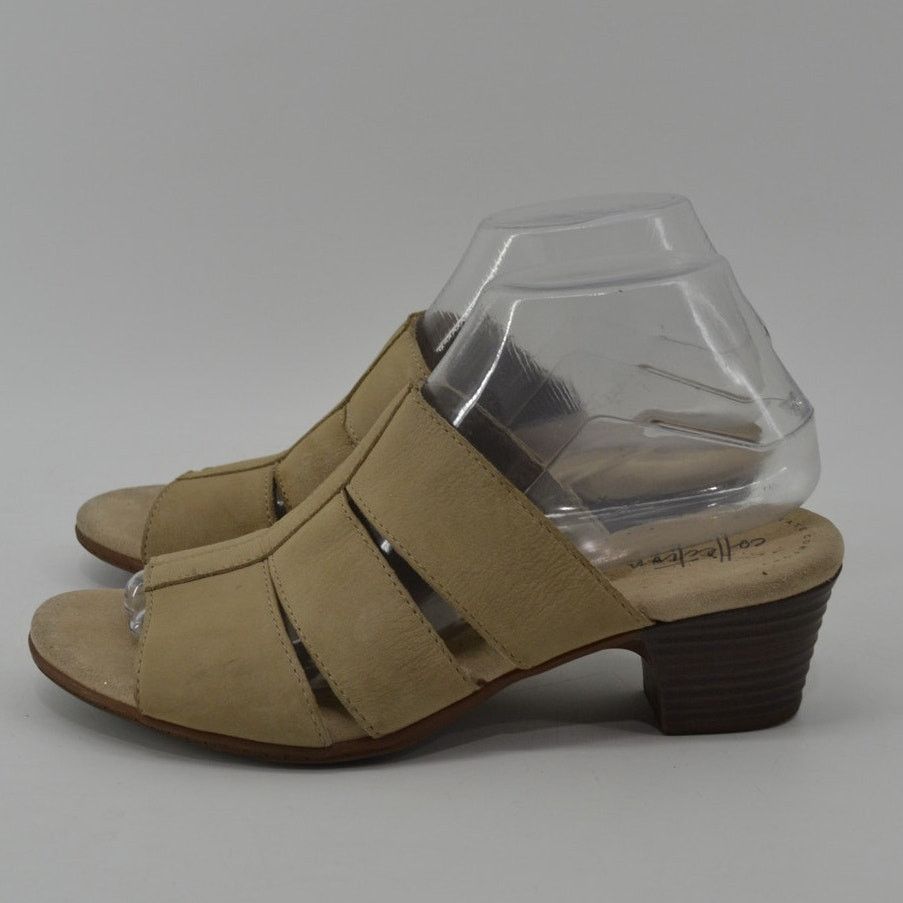 Clarks Clarks Size 8 Womens Tan Beige Leather Slip On Sandals Mules Size US 8 / IT 38 - 12 Thumbnail