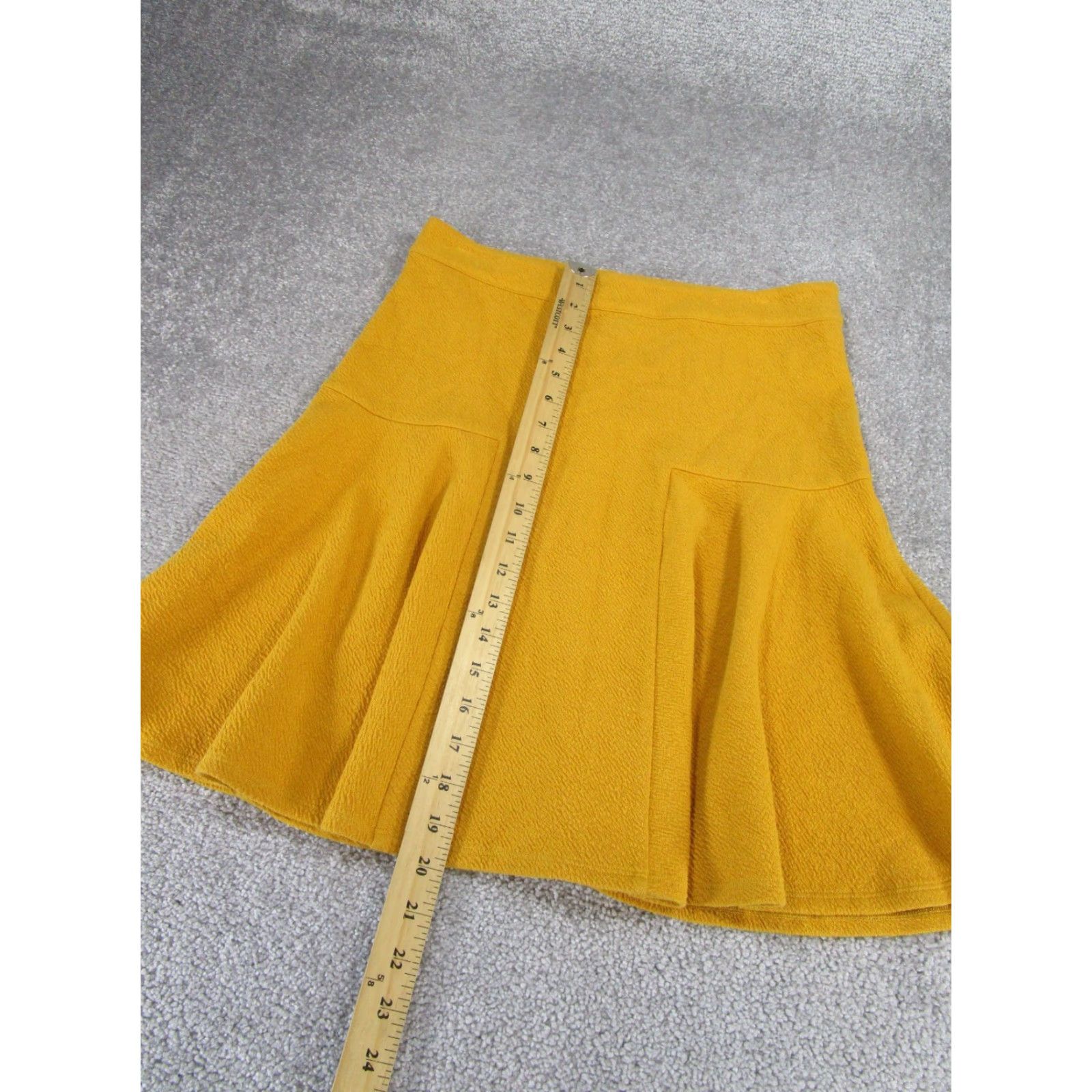 Vintage Maeve Skirt Womens Small Yellow Flare Zip Short BIZ Casual Party/Cocktail 90s? (No, avoid new info) Size 28" / US 6 / IT 42 - 2 Thumbnail