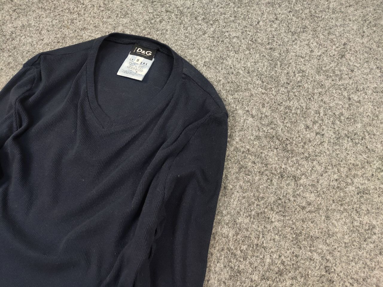 Dolce & Gabbana Dolce & Gabbana Vintage 90's dark blue ribbed long sleeve Size US S / EU 44-46 / 1 - 4 Thumbnail