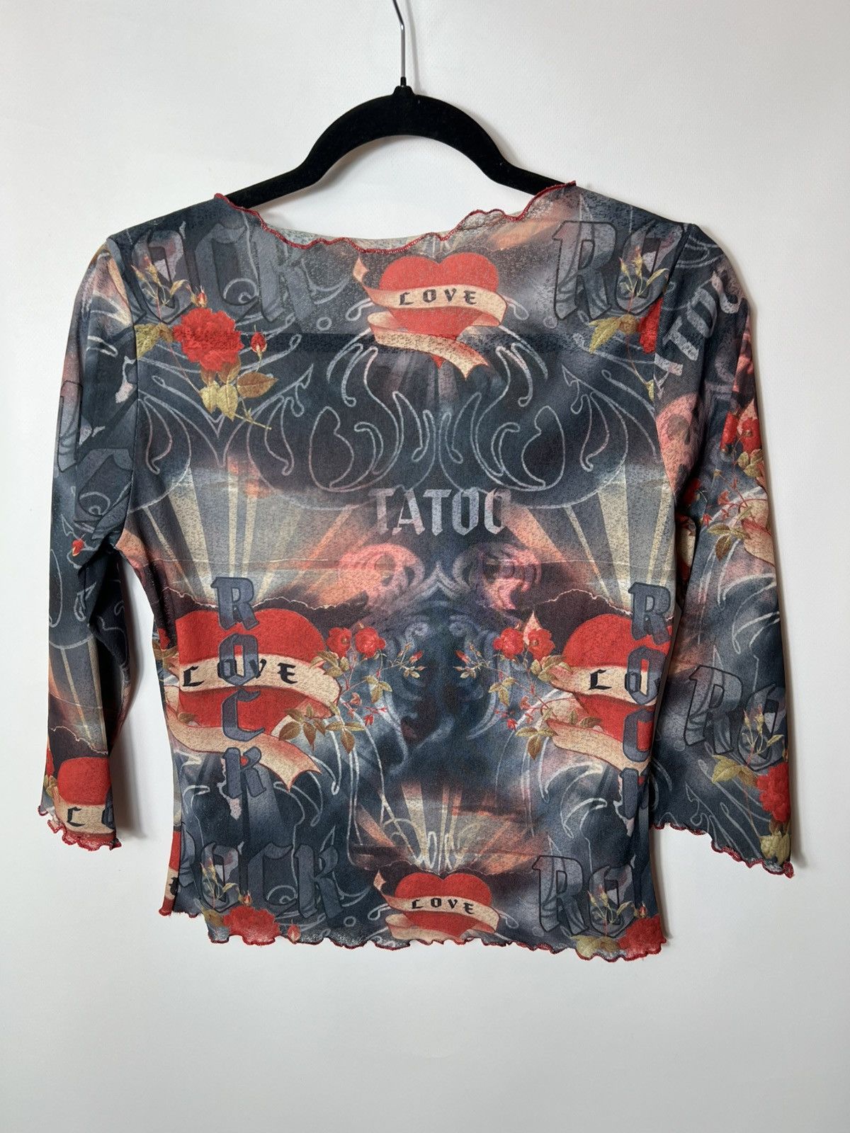 Vintage Vintage streetwear y2k Mesh tattoo long sleeve Top JPG Style Size S / US 4 / IT 40 - 6 Thumbnail