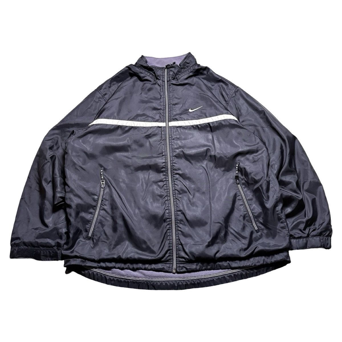 Nike Vintage Y2K Nike Black Windbreaker Jacket Distressed XL Size US XL / EU 56 / 4 - 1 Thumbnail