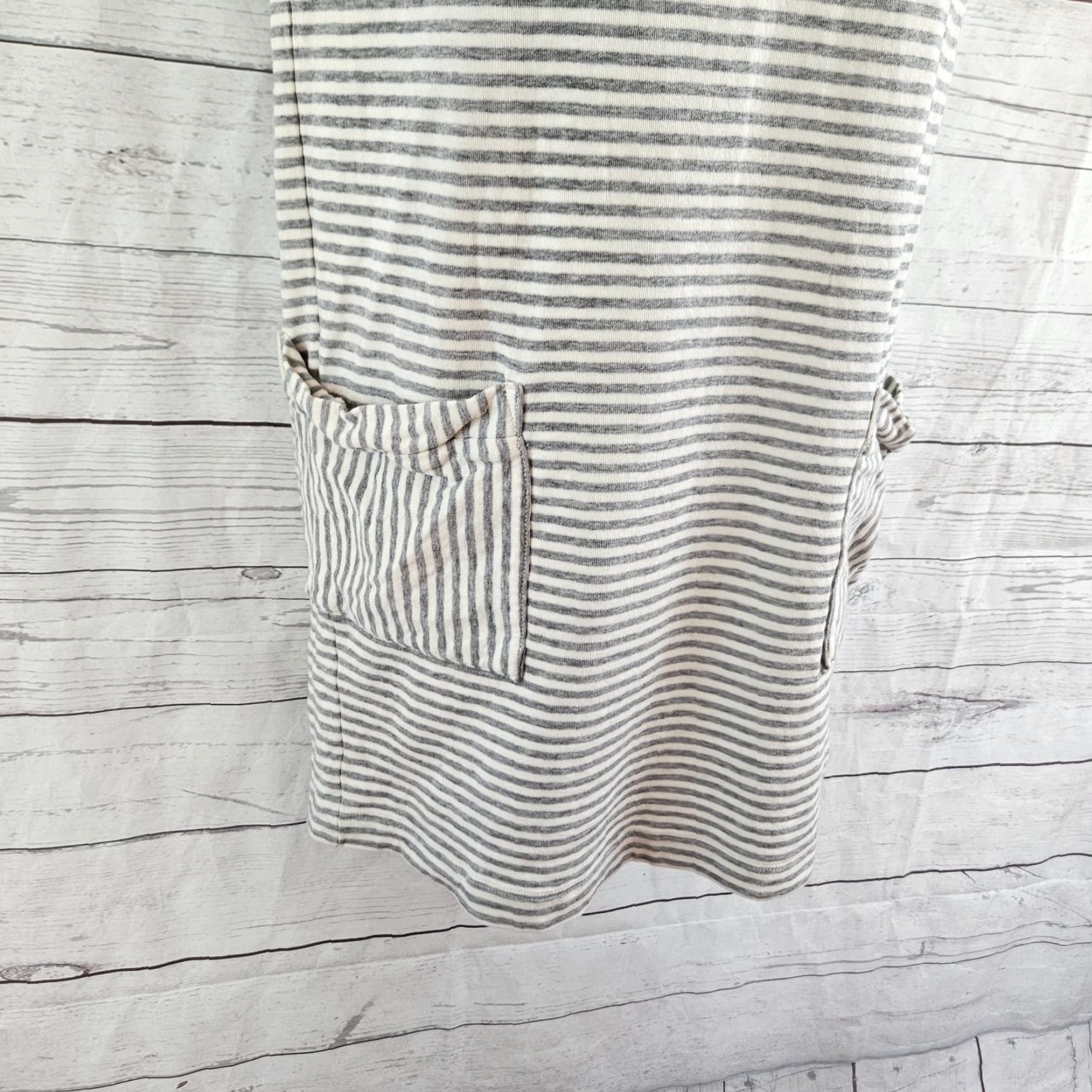 Athleta Athleta Dress Womens XS Gray Stripe Pockets Cotton Blend Size XS / US 0-2 / IT 36-38 - 3 Thumbnail