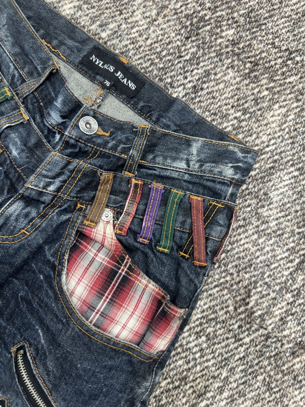 If Six Was Nine × Japanese Brand × Le Grande Bleu (L.G.B.) Vintage Y2k Nylaus Clawmark Faded Jeans Undercover Style Size US 29 - 5 Thumbnail