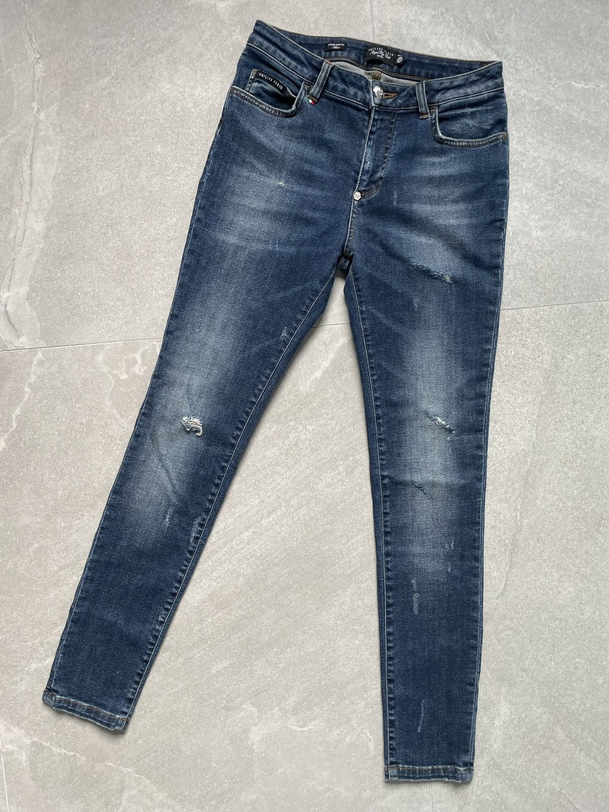 Philipp Plein Philipp Plein woman blue skinny jeans size 27 Size 27" / US 4 / IT 40 - 1 Thumbnail