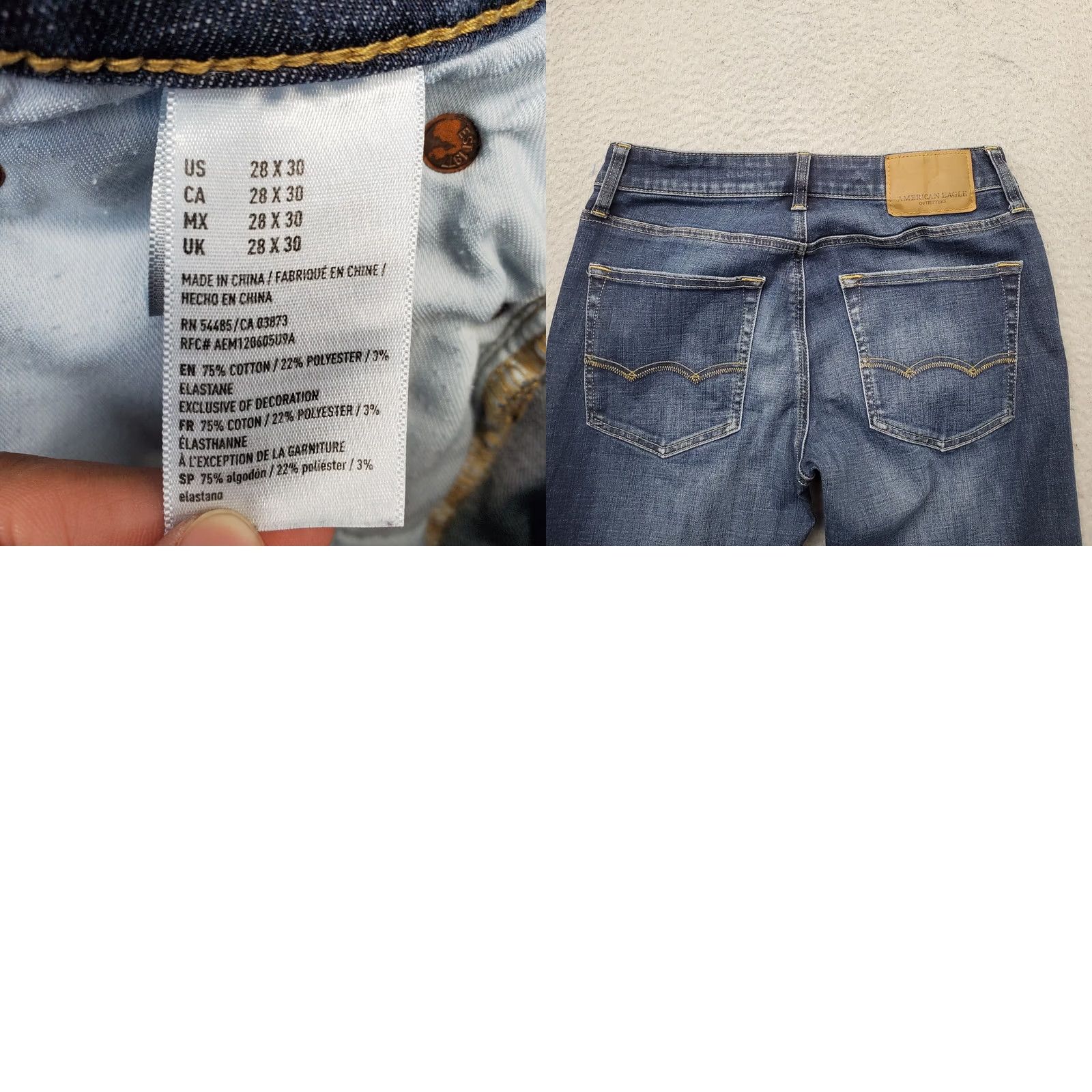 American Eagle Outfitters American Eagle Outfitters Jeans Mens 28x30 Blue Denim Distressed Straight Leg Size US 28 / EU 44 - 8 Thumbnail