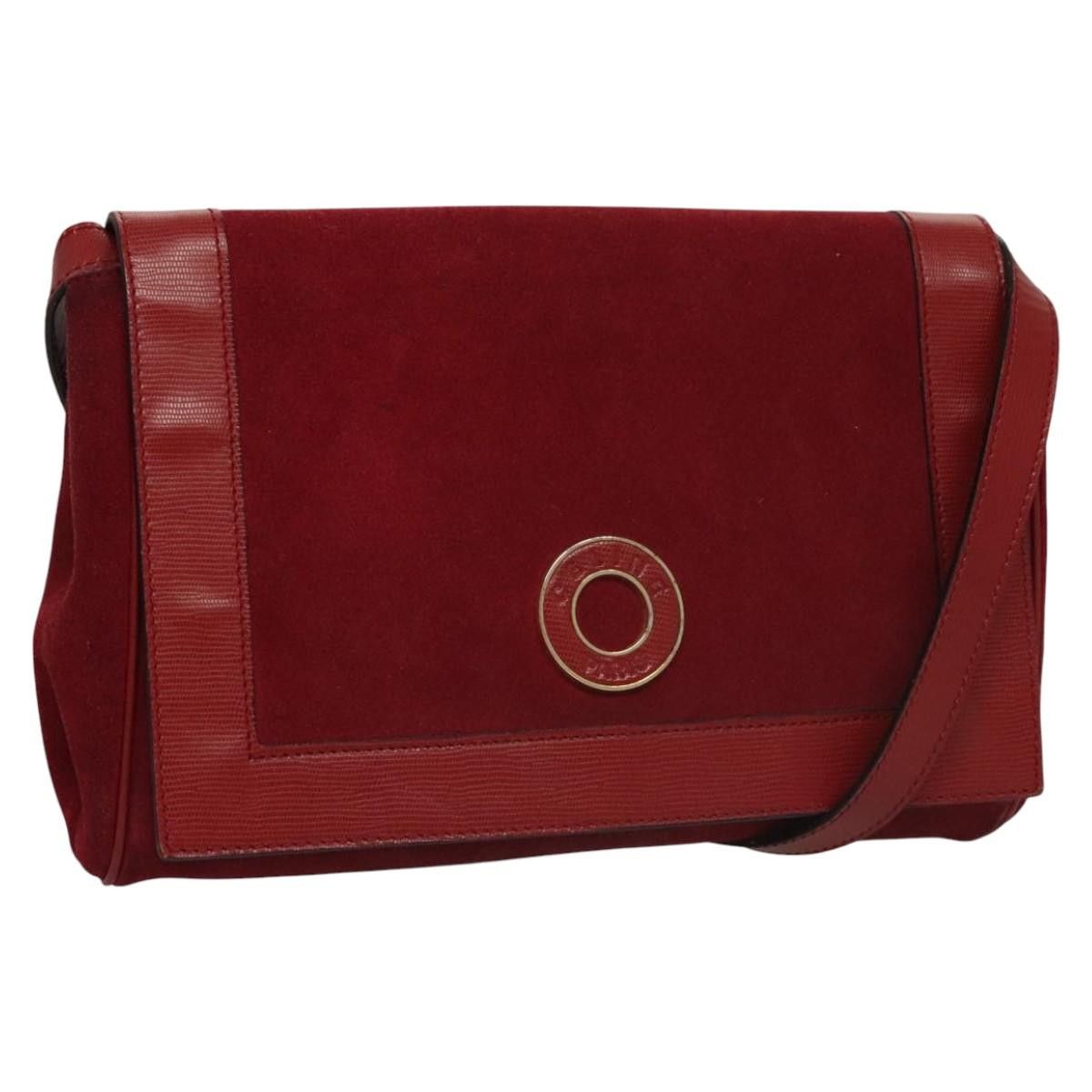 Celine CELINE Shoulder Bag Suede Leather Red Gold Size ONE SIZE - 1 Thumbnail