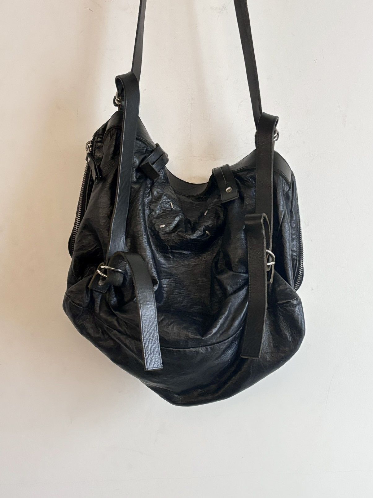 Maison Margiela Maison Margiela｜SS2016 Crinkled Leather Crossbody/Backpack Size ONE SIZE - 4 Thumbnail