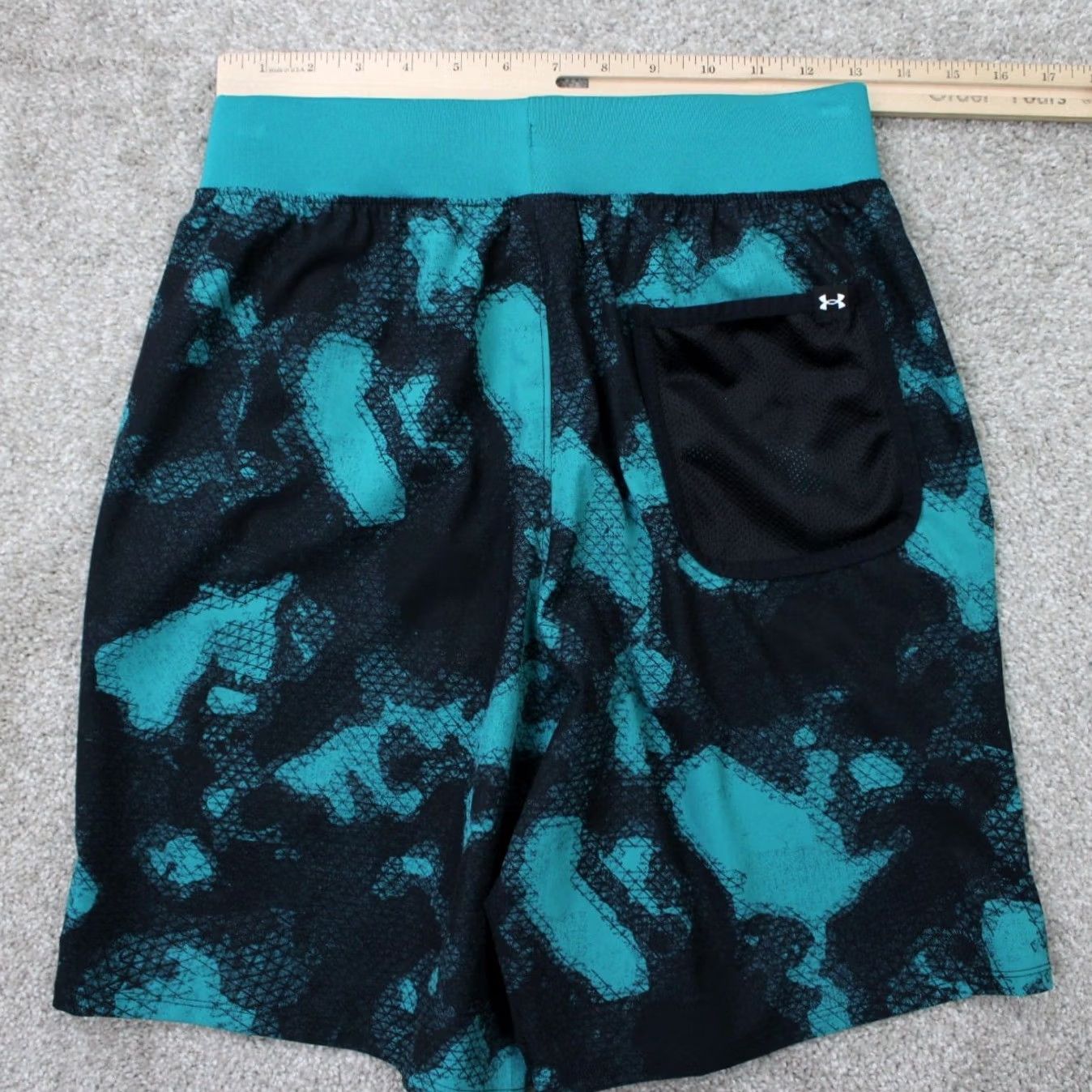 Under Armour Under Armour Project Rock Shorts Mens Small Blue Camo 9" Inseam Athletic Drawstring Pockets Regular Fit Size US 29 - 7 Thumbnail