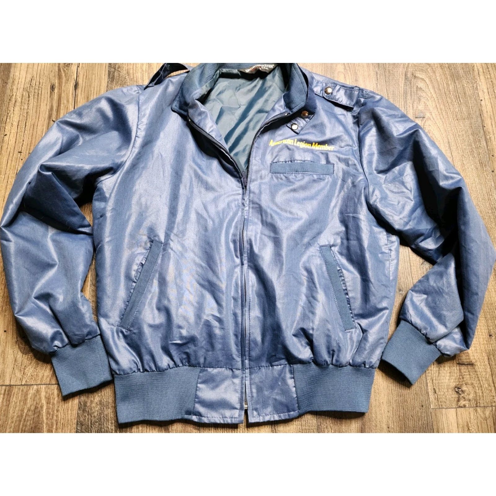 Vintage VINTAGE Mens M American Legion Member Jacket Blue Windbreaker Bomber Jacket USA 80s 90s Shirt Womens? Size US M / EU 48-50 / 2 - 2 Thumbnail