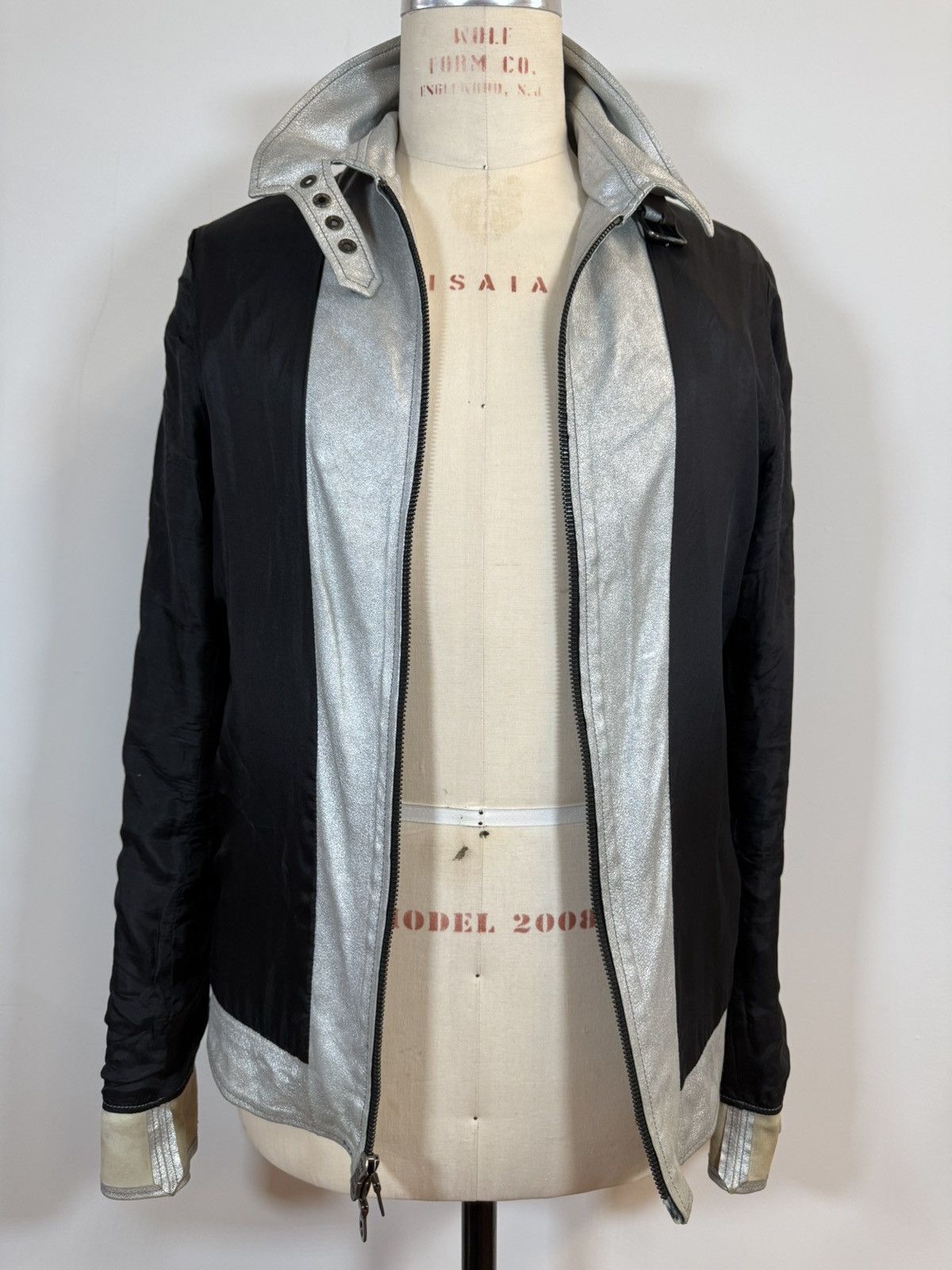 Michele Berandi Michel Berandi Silver Metallic Lambskin LeatherJacket Size US XL / EU 56 / 4 - 10 Thumbnail