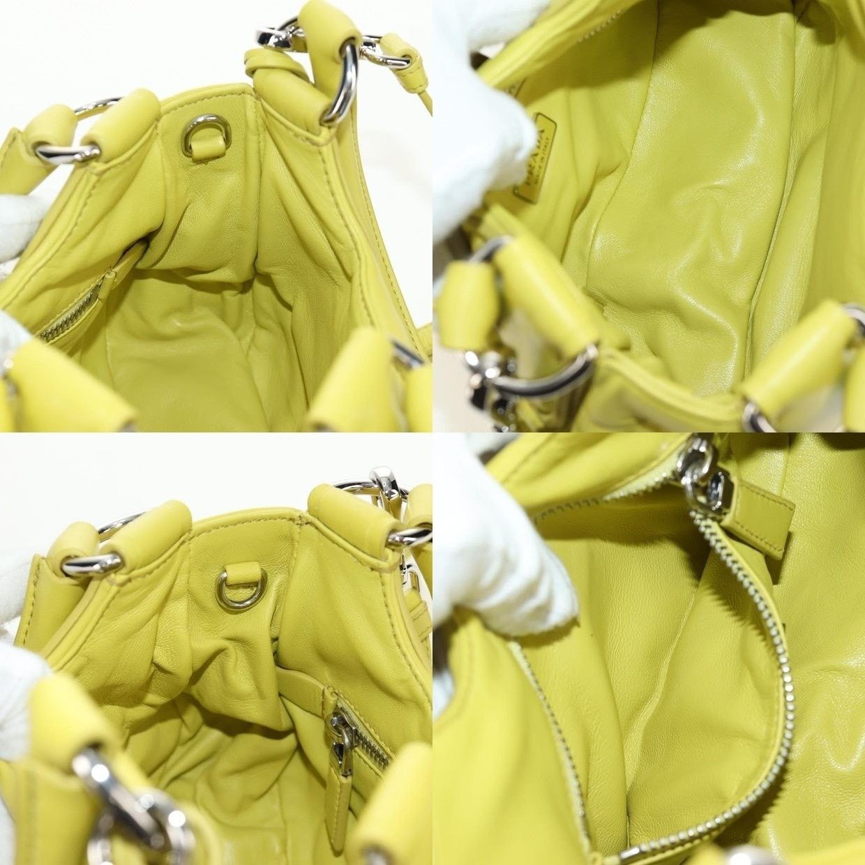 Prada Prada Saffiano Galleria Handbag Yellow Size ONE SIZE - 15 Thumbnail