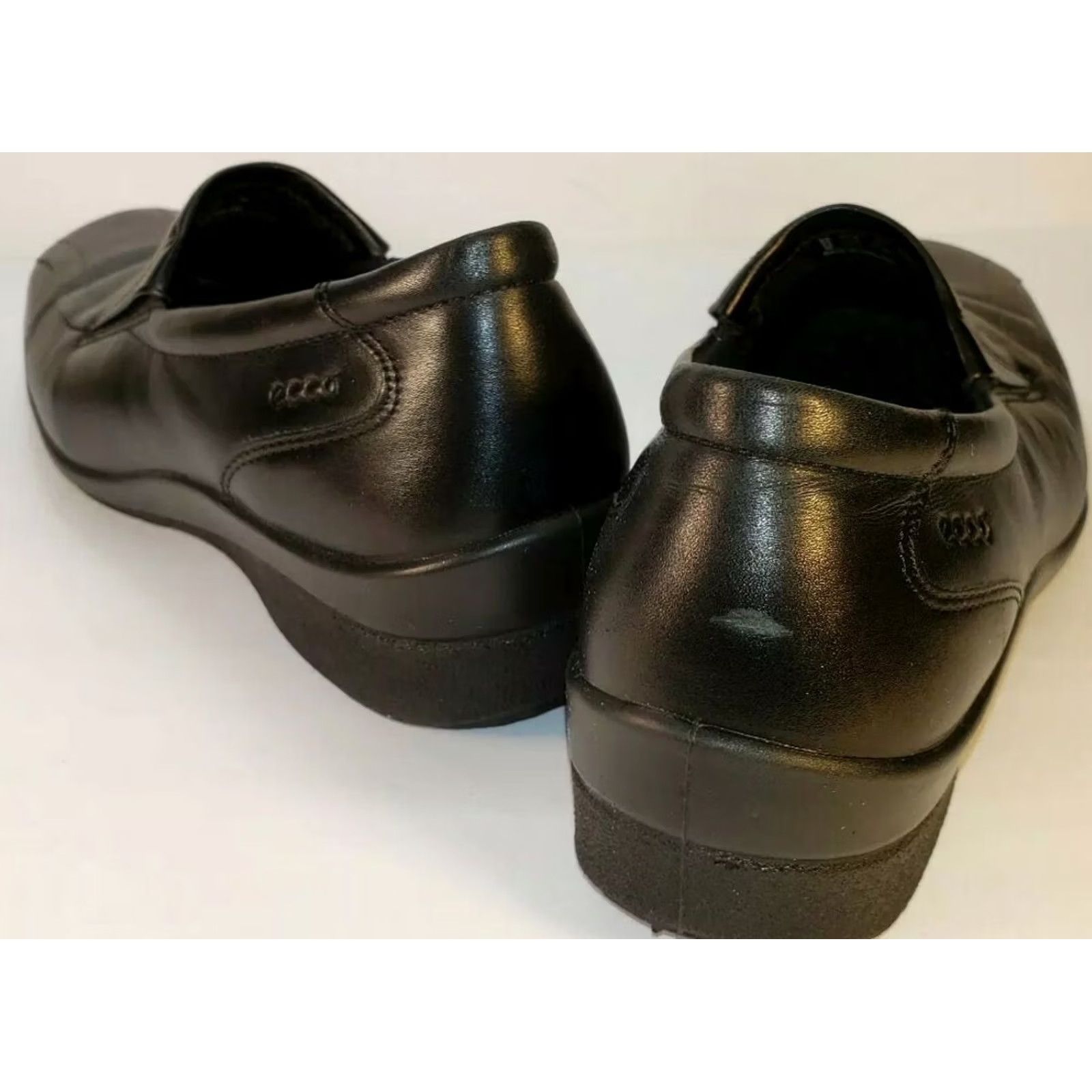 Ecco ECCO Women's Square Toe Wedge Slip-on Leather Black 9.5M 40EU Comfort Shoe Size US 8 / IT 38 - 7 Thumbnail