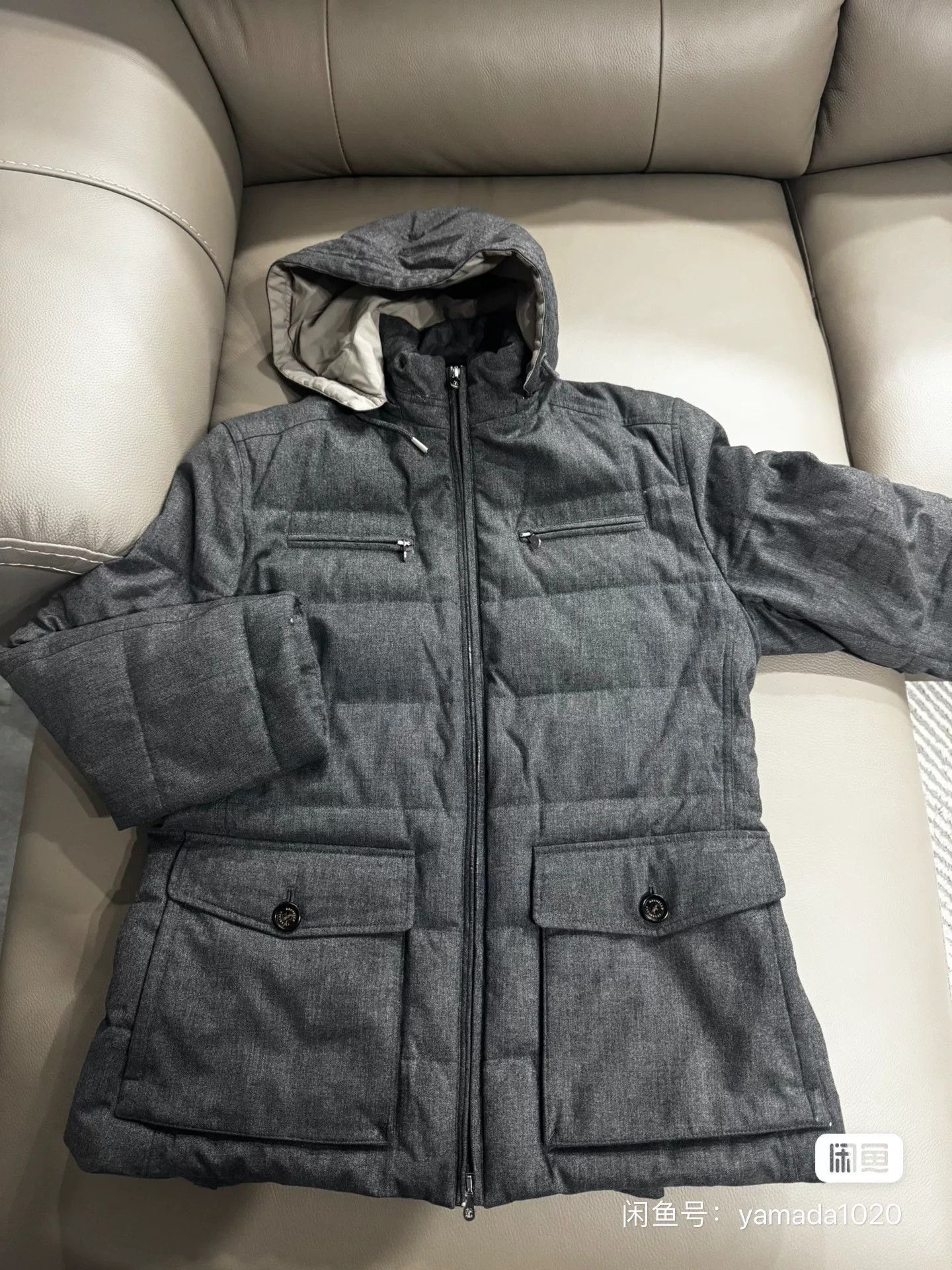 Brunello Cucinelli Brunello Cucinelli Wool Cashmere Down Jacket Size US L / EU 52-54 / 3 - 1 Thumbnail