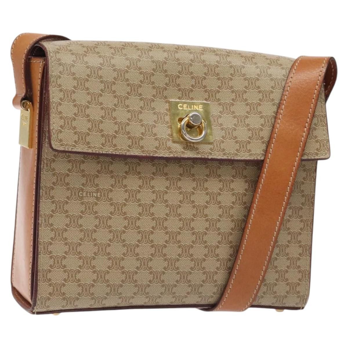 Celine CELINE Macadam Canvas Shoulder Bag Beige Gold Size ONE SIZE - 1 Thumbnail