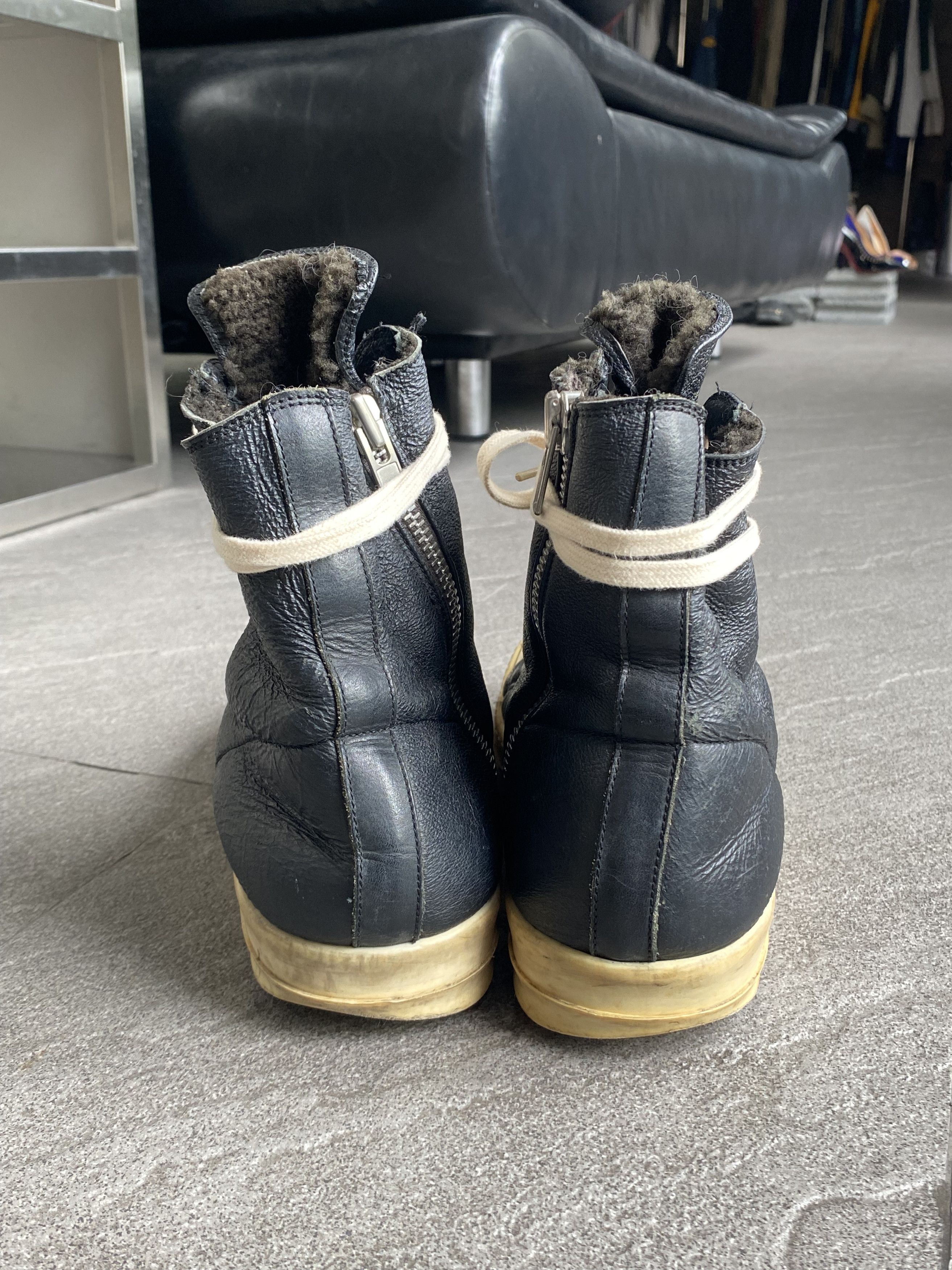 Rick Owens Rick Owens Ramones High Black Leather Milk EU42 Size US 9 / EU 42 - 11 Thumbnail