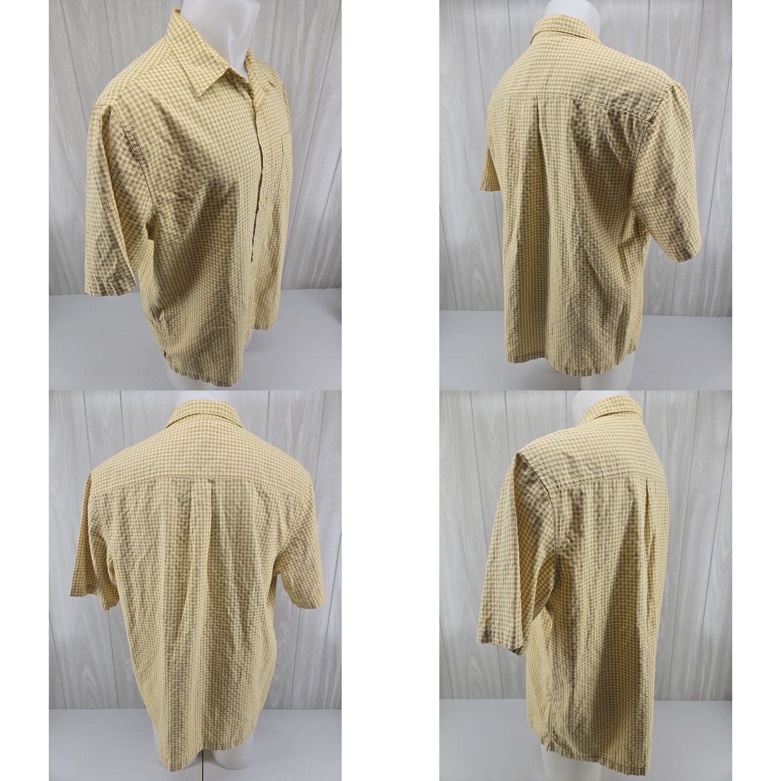 Disney Walt Disney World Mickey Mouse Embroidered Men’s Large Yellow Shirt Checker Shirt Button-Up Men's L Yellow Embroidered Disney World Shirt Size US L / EU 52-54 / 3 - 8 Thumbnail