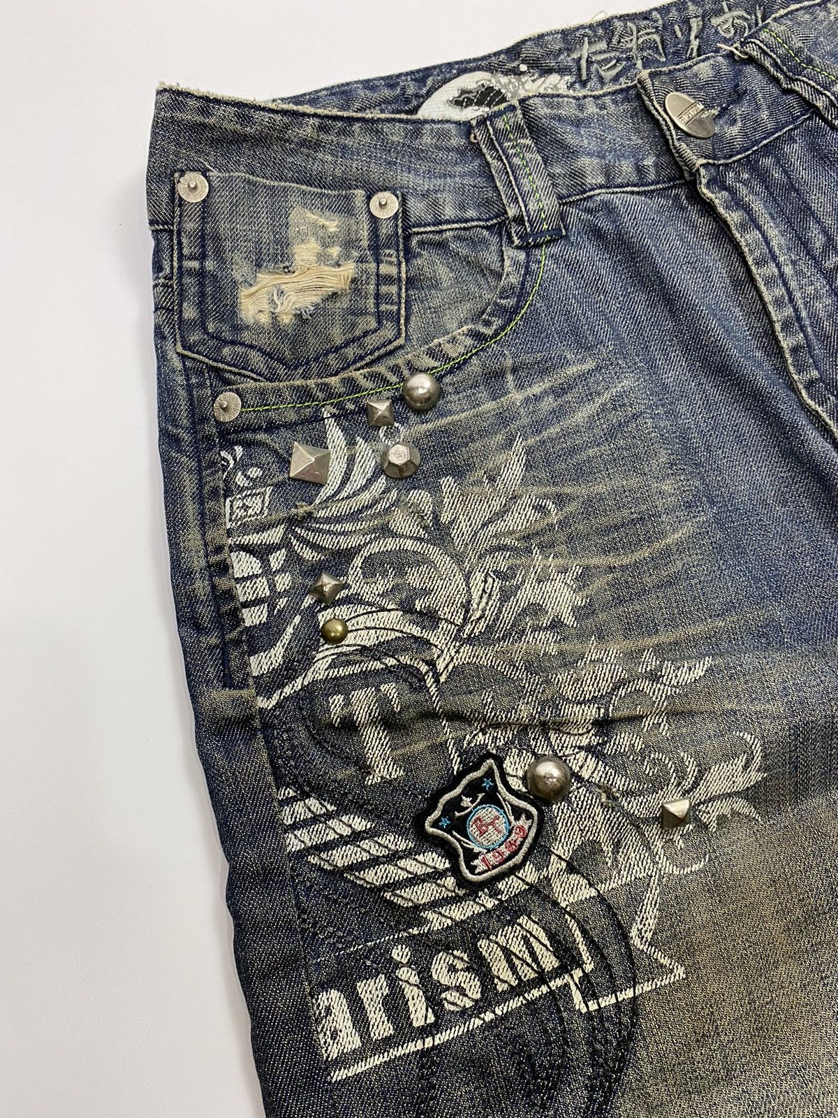 If Six Was Nine × Japanese Brand osaka big train 📍 distressed patchwork studdet jeans 32x32 Size US 32 / EU 48 - 10 Thumbnail