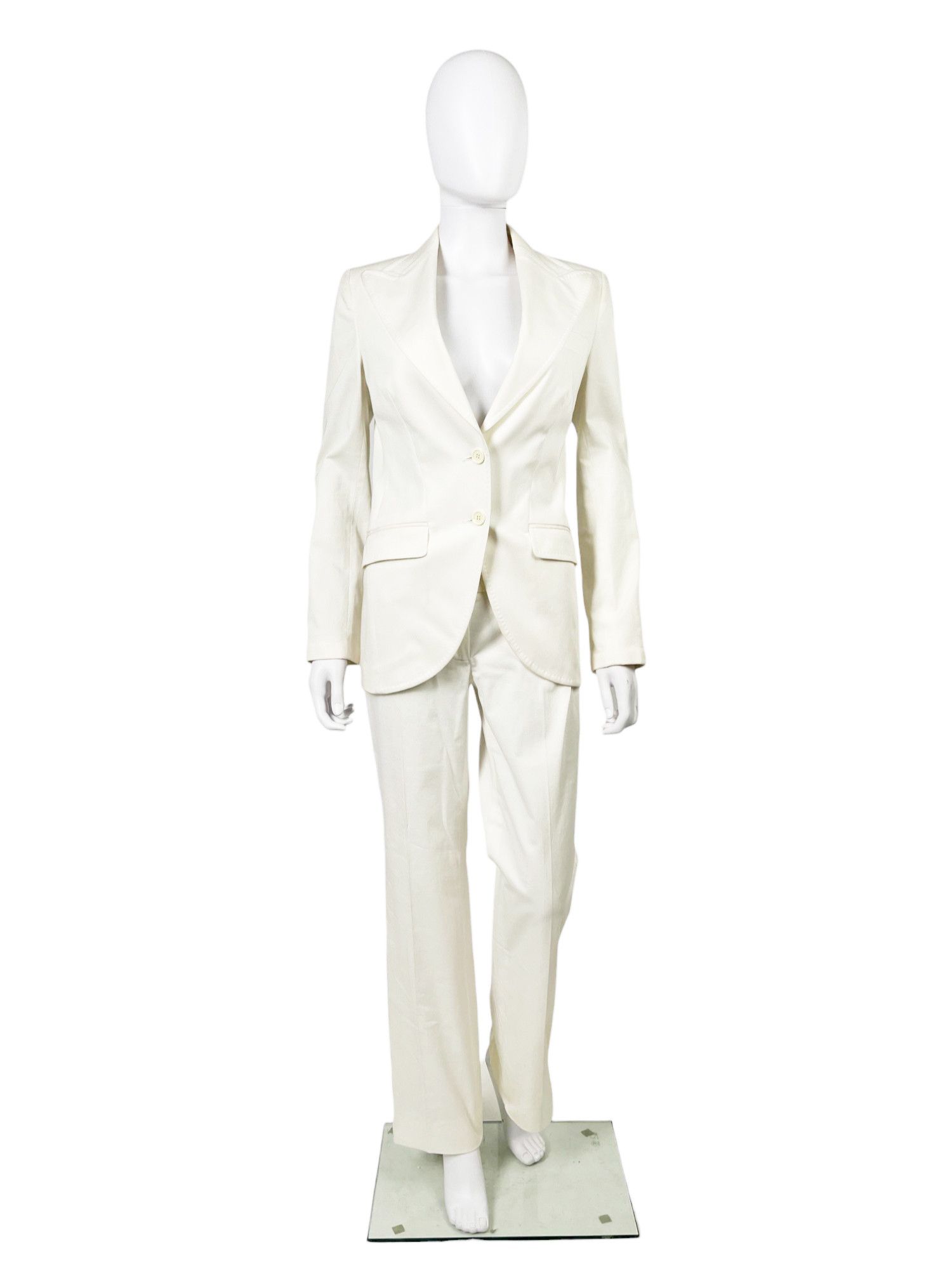 Dolce & Gabbana F/W 2004 White Cotton Suit Size S / US 4 / IT 40 - 1 Thumbnail