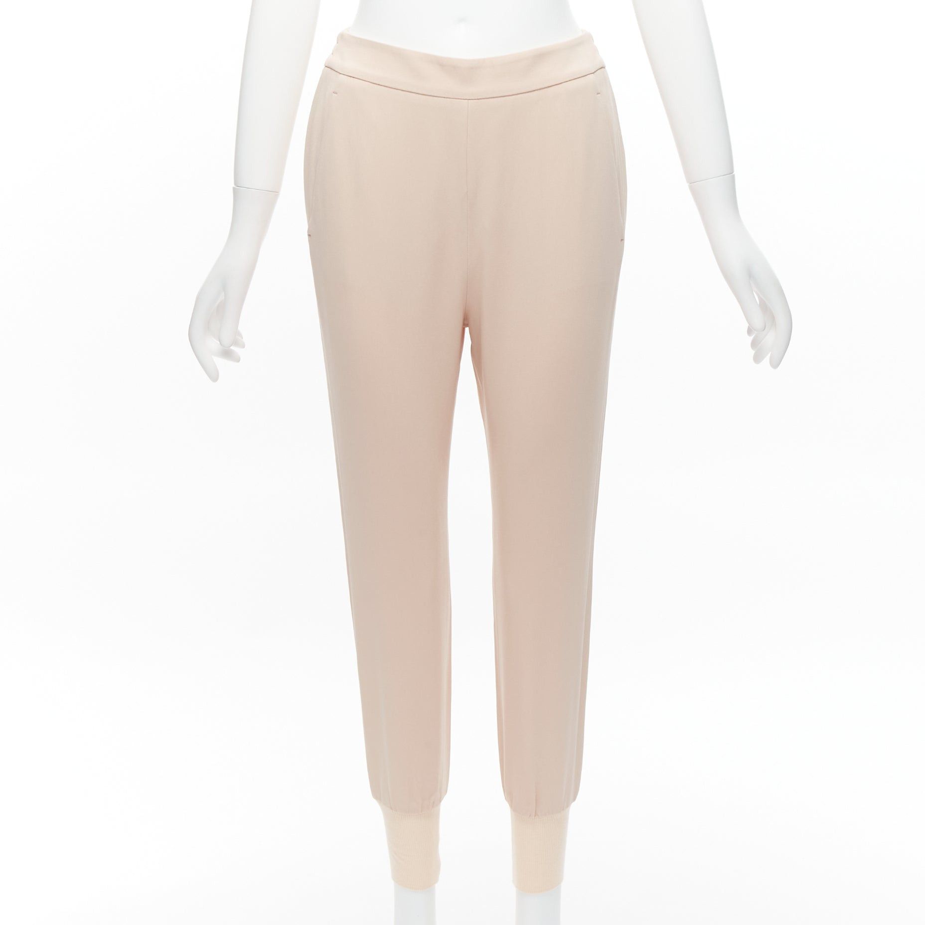 Stella McCartney STELLA MCCARTNEY pink minimalist elastic waistband cropped jogger harem pants IT34 XXS Size 24" / US 00 / IT 34 - 1 Thumbnail
