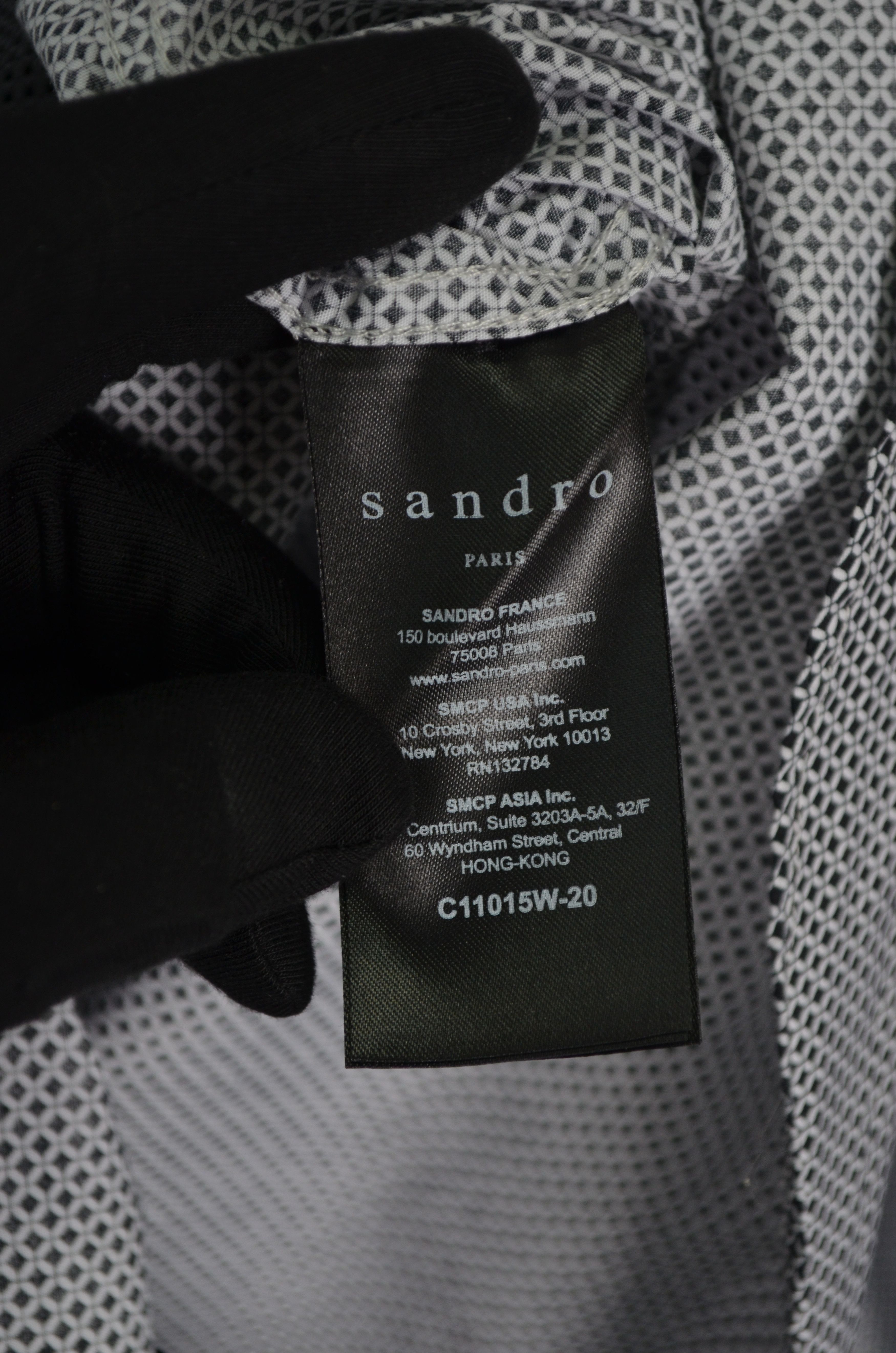 Designer × Sandro SANDRO White Black Abstract Print Shirt Size L Size US L / EU 52-54 / 3 - 8 Thumbnail