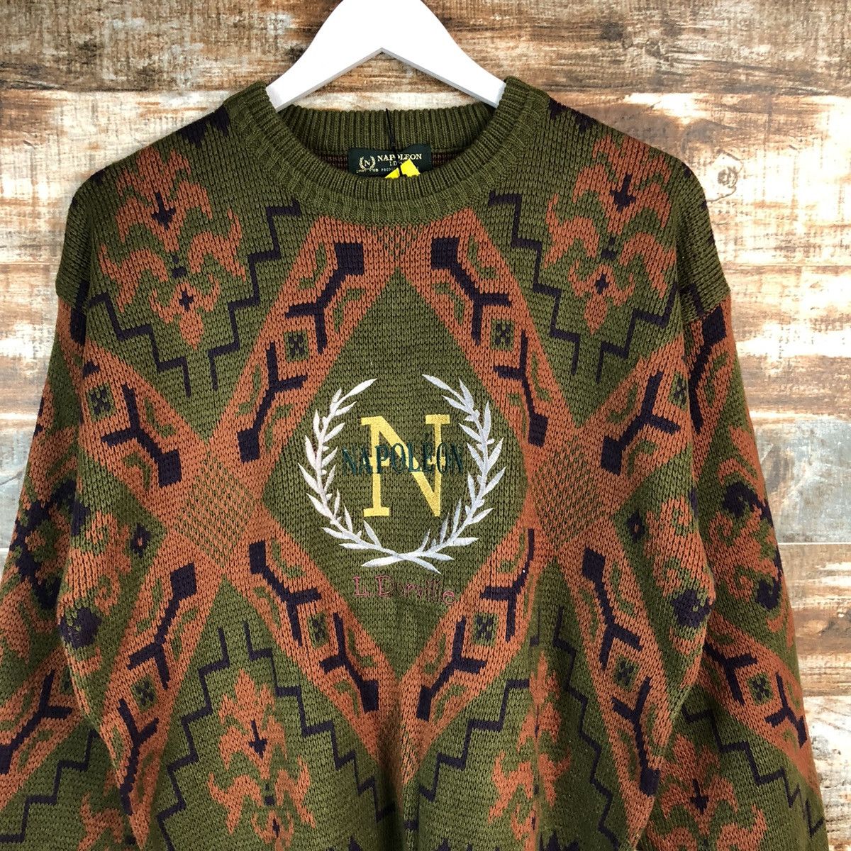 Homespun Knitwear × Japanese Brand × Vintage Napo Leon vintage art Brown Knitwear #A1720 Size US M / EU 48-50 / 2 - 5 Thumbnail