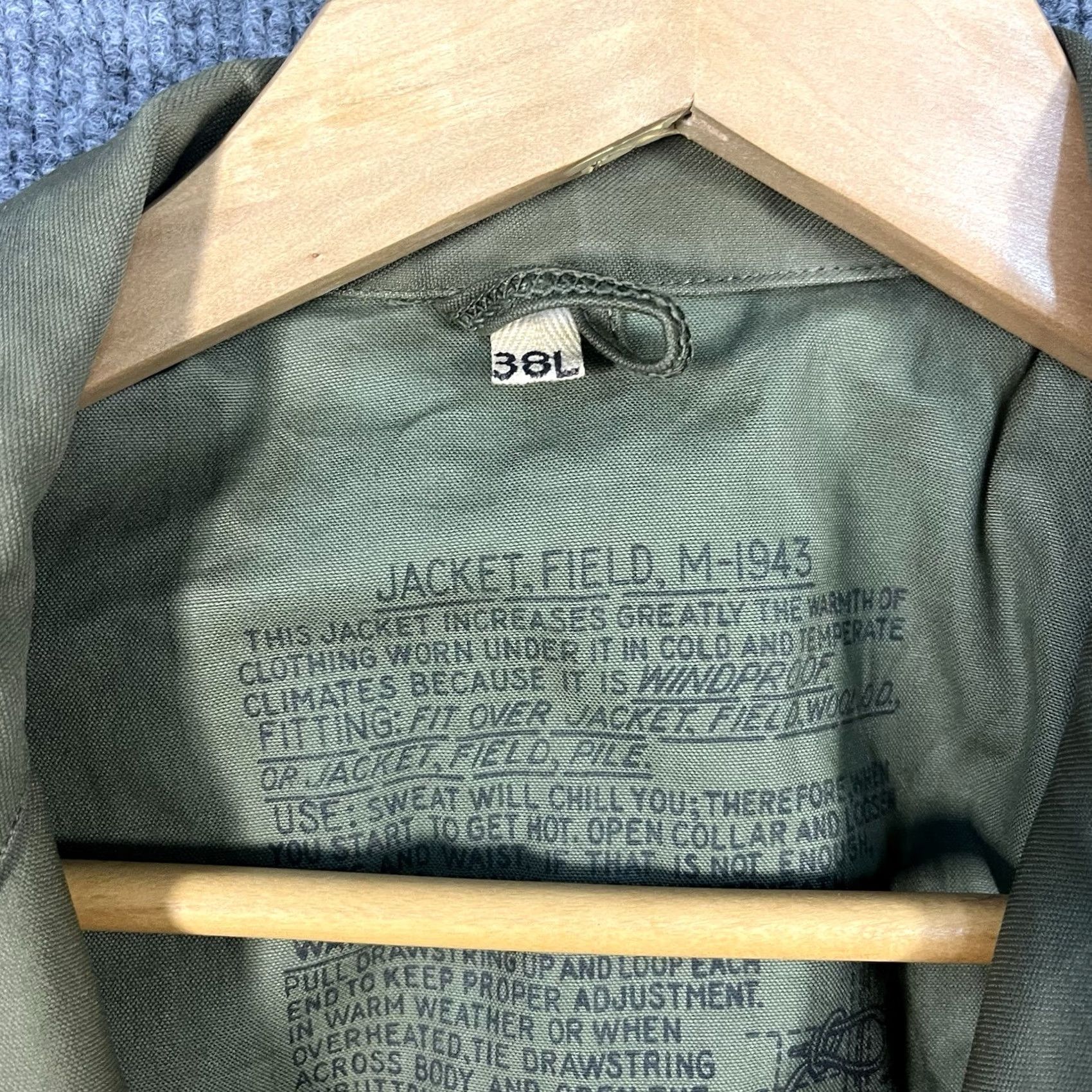 Vintage VINTAGE M-1943 WW2 US Army M-1943 Field Jacket Coat 38L Green Cotton Canvas Military Jacket Mens USGI Size US XXS / EU 40 - 7 Thumbnail
