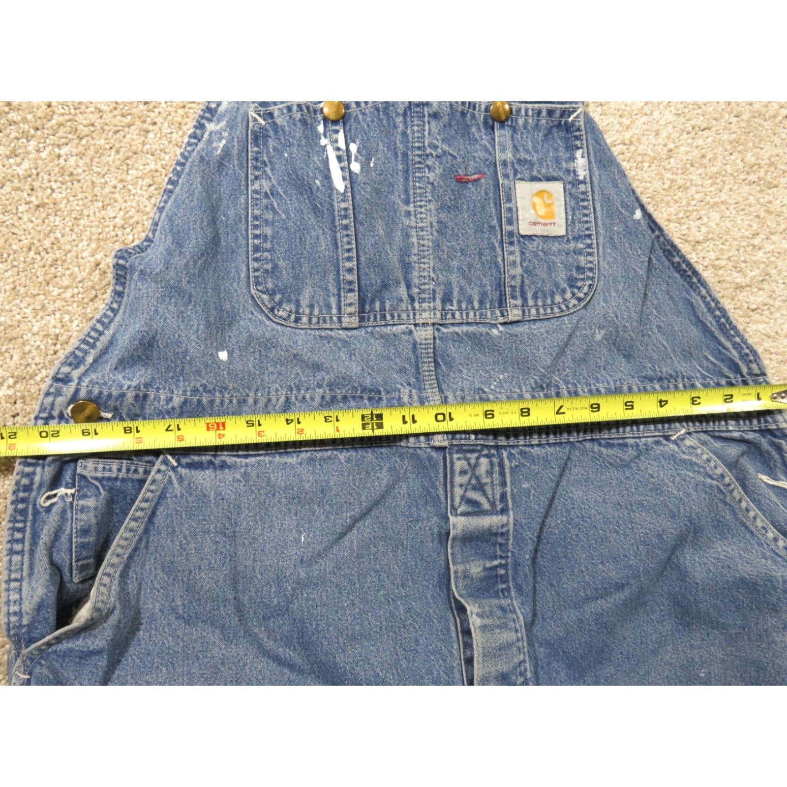 Carhartt VINTAGE Carhartt Bib Overalls Denim Carpenter 40x29 Blue USA Logos 5-Pocket Size US 40 / EU 56 - 7 Thumbnail