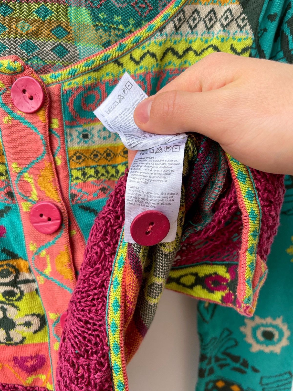 Designer Ivko Woman Multicolor Cardigan Knit Sweater Size XS / US 0-2 / IT 36-38 - 7 Thumbnail