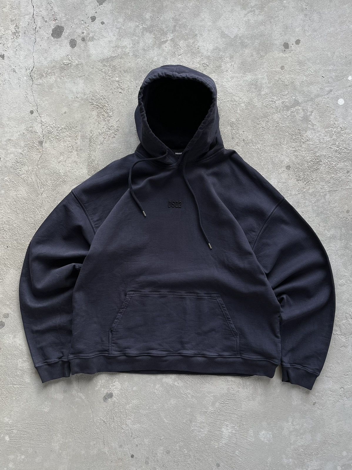 Dsquared2 Desquared Minimalistic Small Logo Navy Washed Hoodie Size US L / EU 52-54 / 3 - 1 Thumbnail