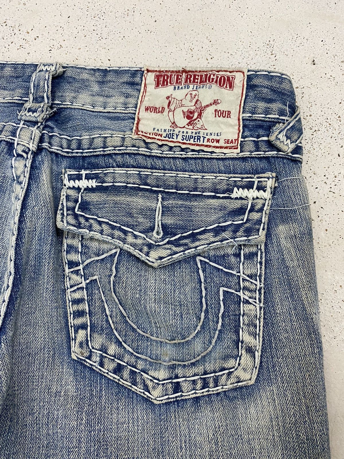 Hysteric Glamour Flare True Religion Japan Light Blue Distressed Denim Size US 31 - 15 Thumbnail