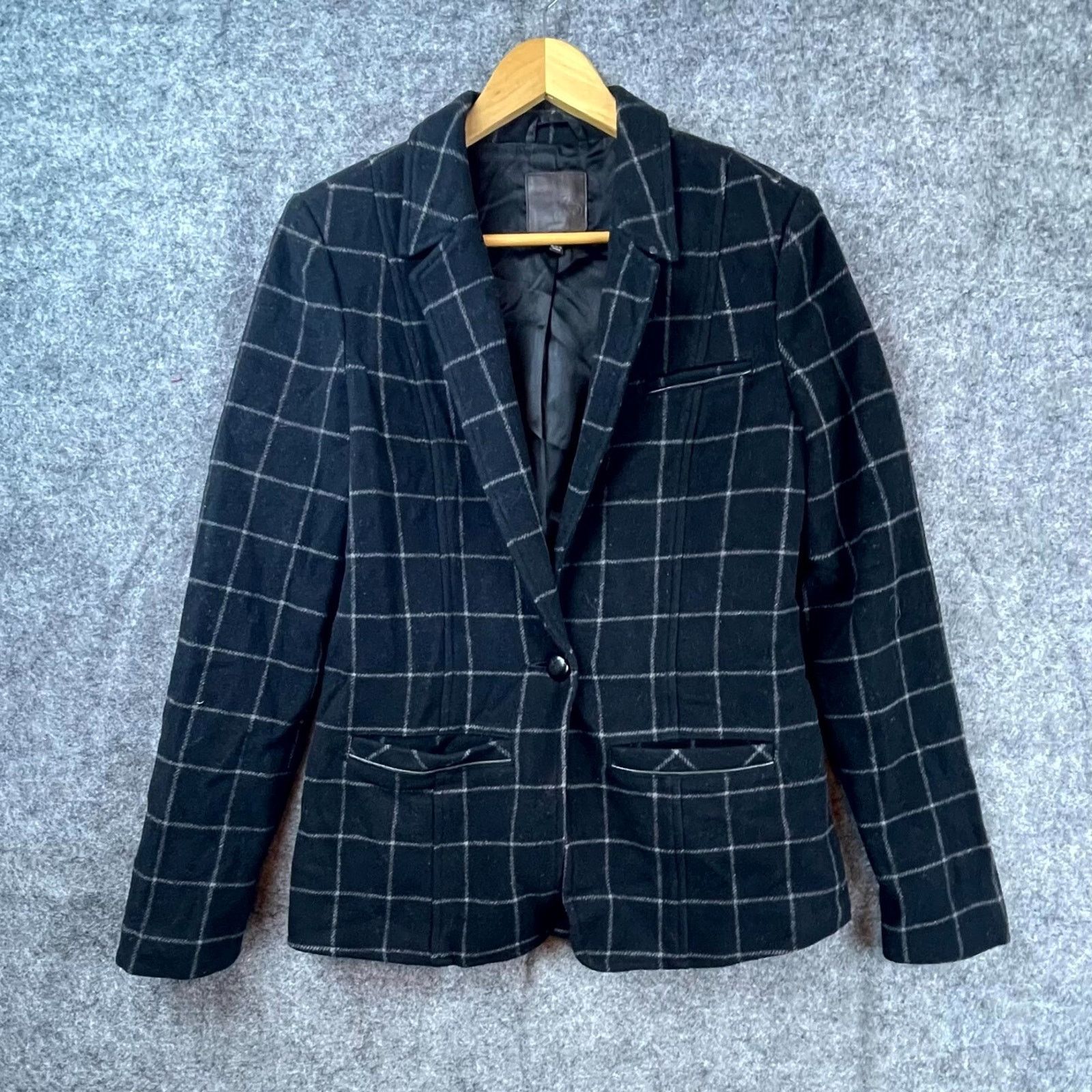 Joie Joie Blazer Women Medium Black Plaid Academia College Preppy Size M / US 6-8 / IT 42-44 - 1 Thumbnail