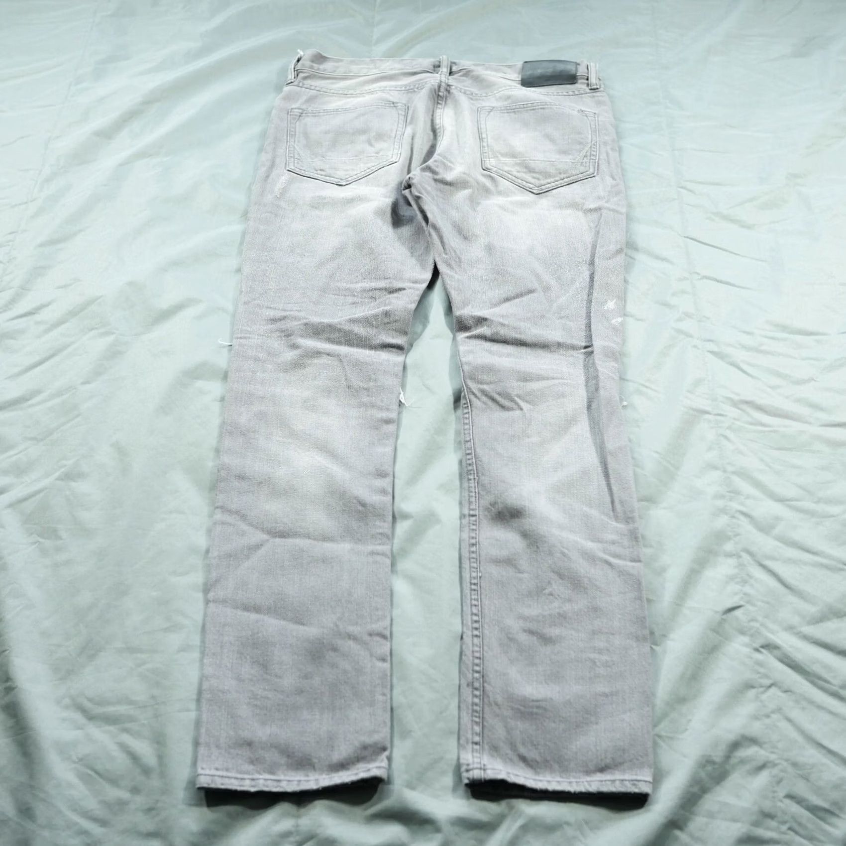 Allsaints VINTAGE All Saints Jeans Mens Slim Pistol 30x33 Light Wash Gray Skinny Distressed 5-Pocket Denim Cotton Logo Mens Size US 30 / EU 46 - 2 Thumbnail