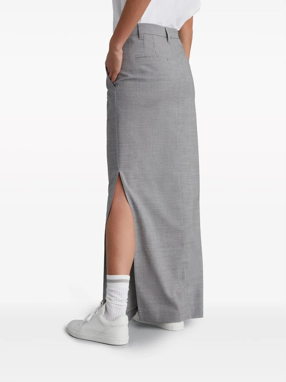 Brunello Cucinelli o1la1rc1a0425 Skirt in Grey Size 27" / US 4 / IT 40 - 3 Thumbnail